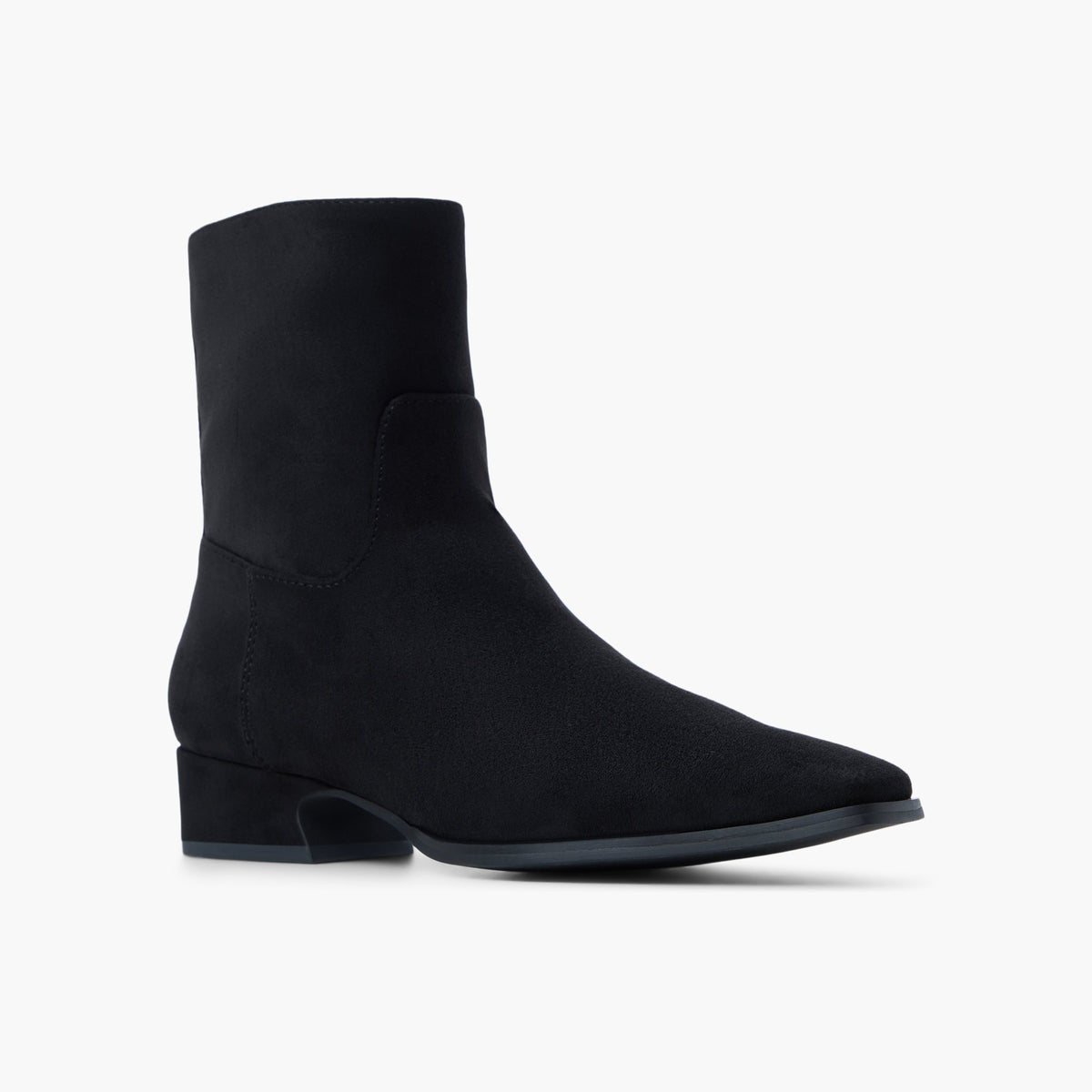 Three-quarter angle of Black Krysten Ankle Boots's front side