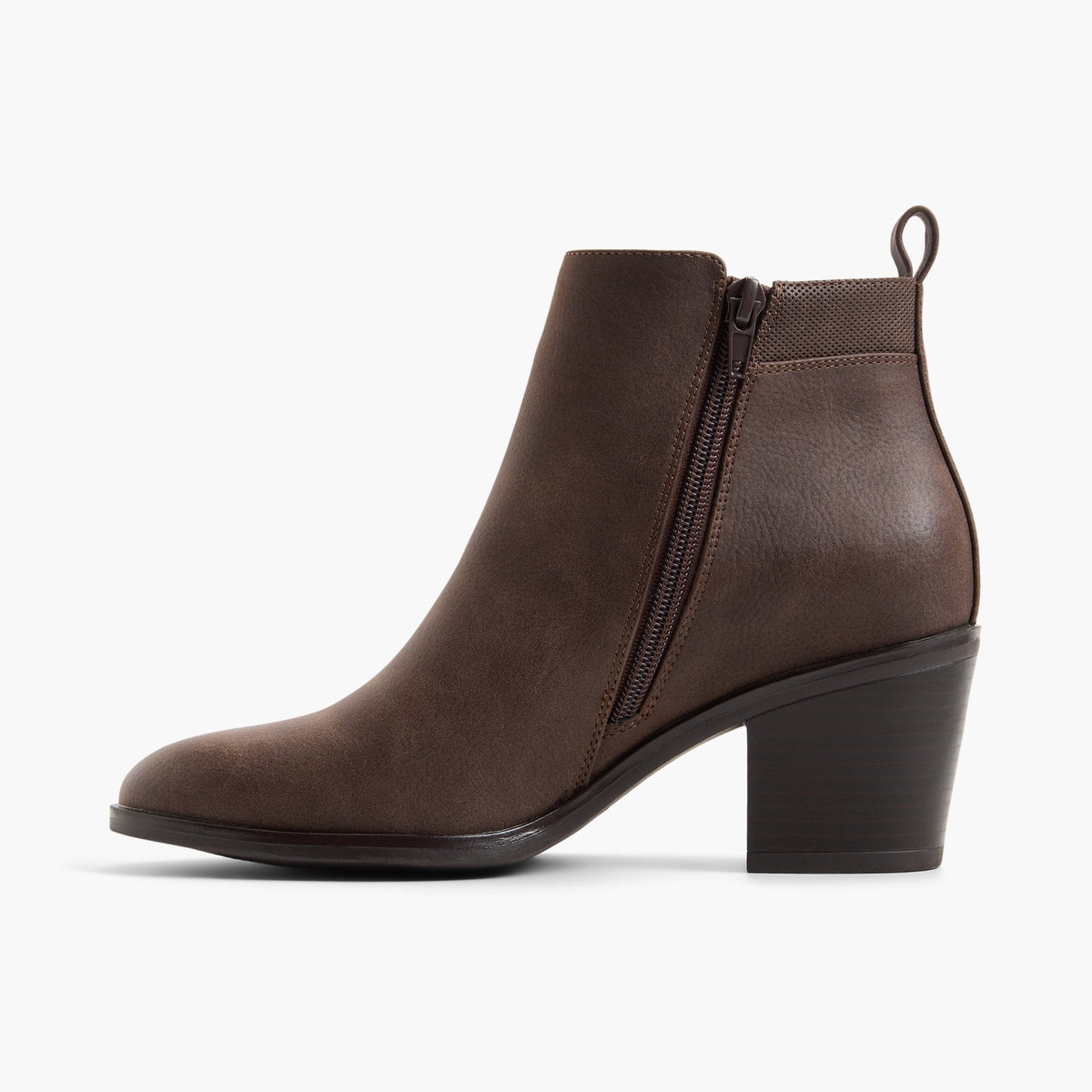 Side view of Dark brown Nathaly Ankle Boots