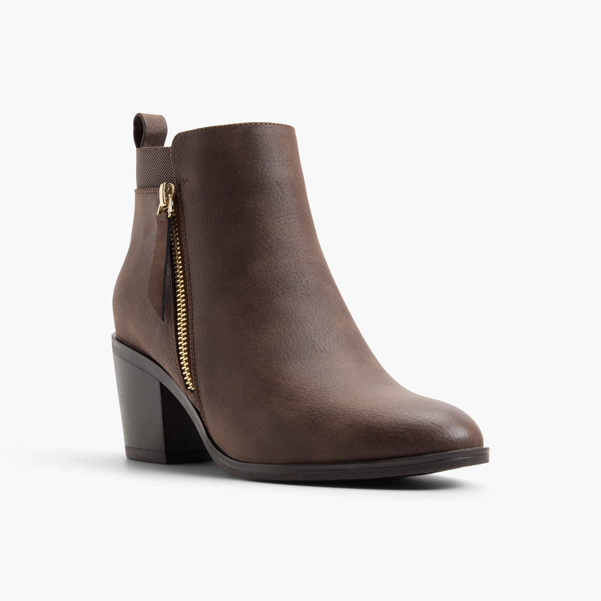 Three-quarter angle of Dark brown Nathaly Ankle Boots's front side