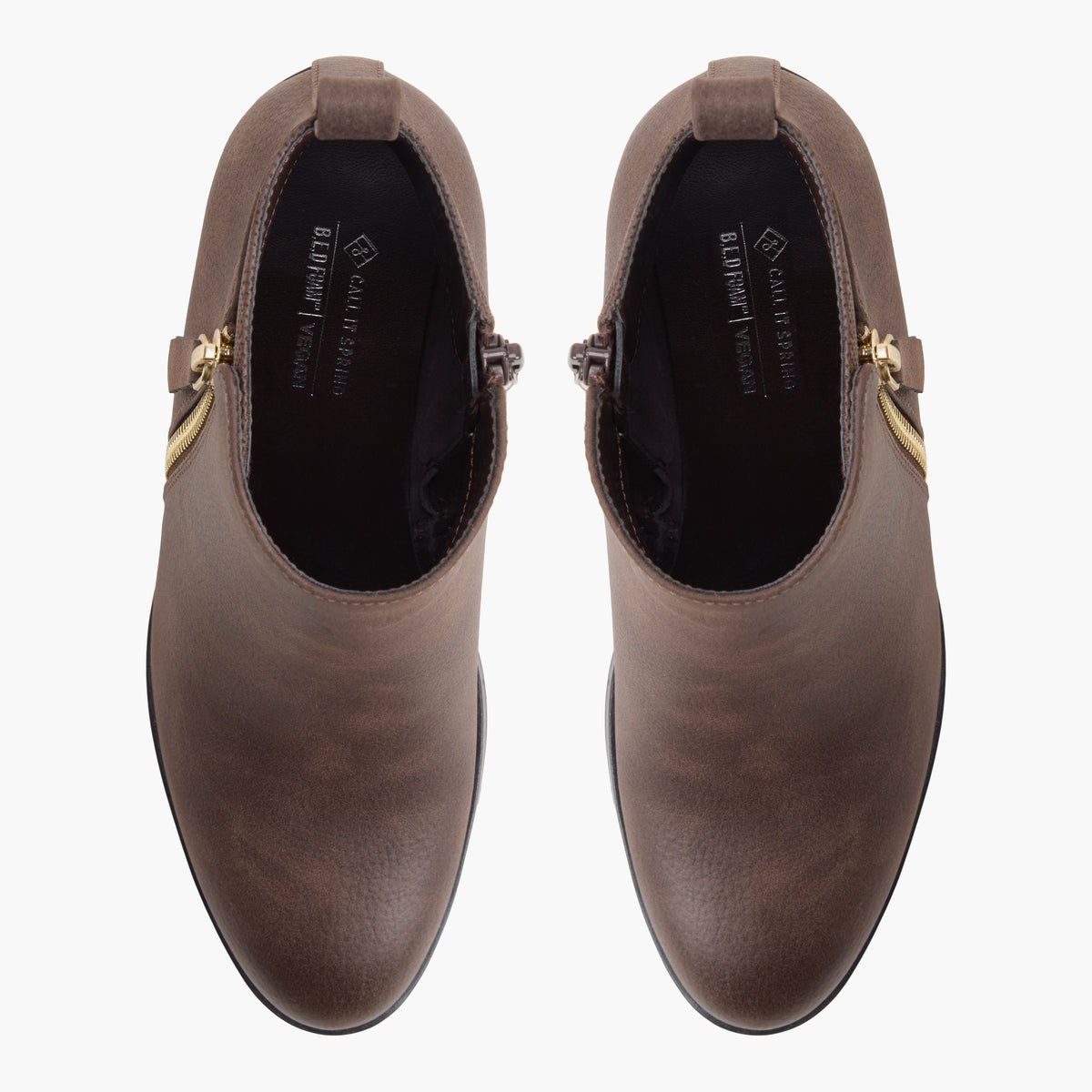 Top-down view of the Dark brown Nathaly Ankle Boots