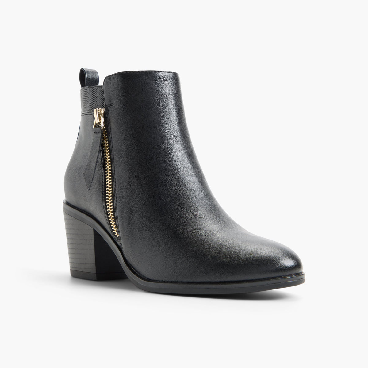 Three-quarter angle of Black Nathaly Ankle Boots's front side
