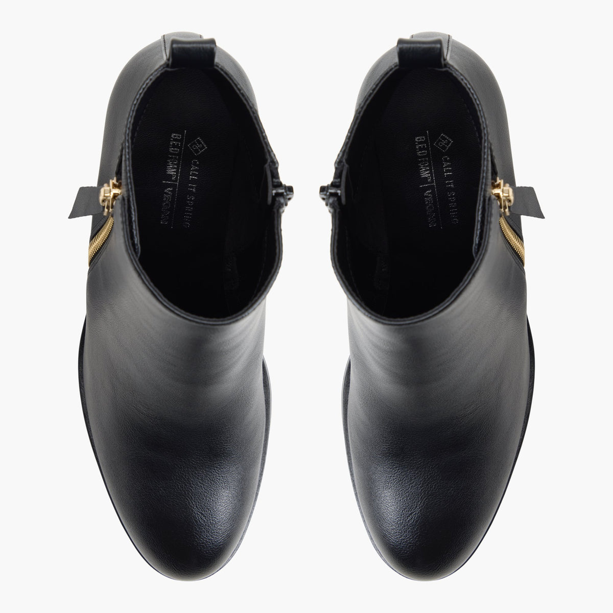 Top-down view of the Black Nathaly Ankle Boots