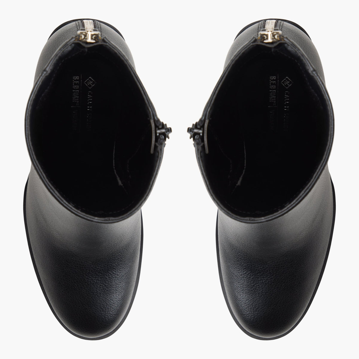 Top-down view of the Black Veya Ankle Boots