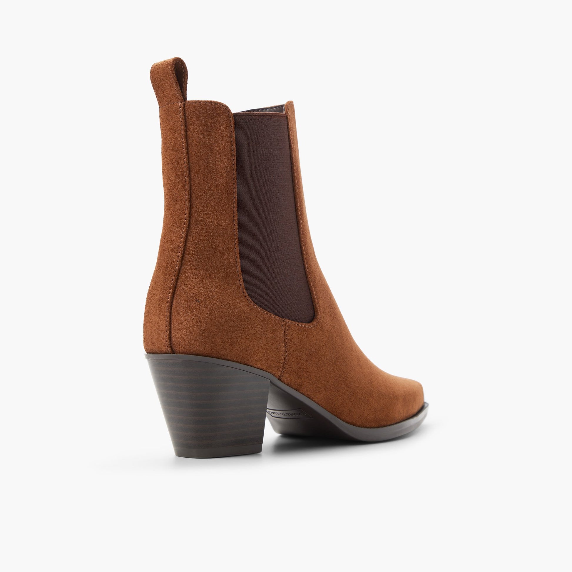 Three-quarter angle of Cognac Syra Ankle Boots's back side