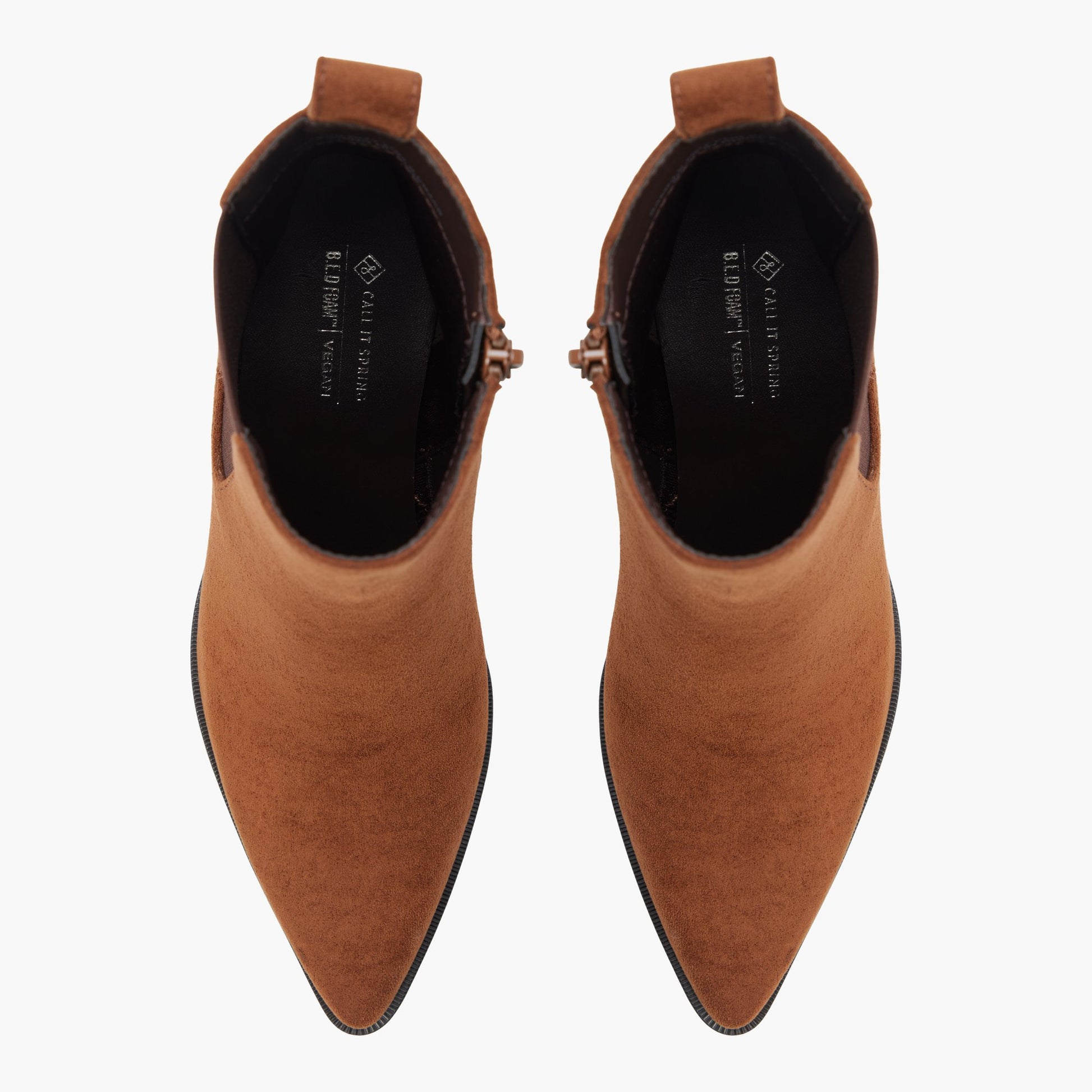 Top-down view of the Cognac Syra Ankle Boots