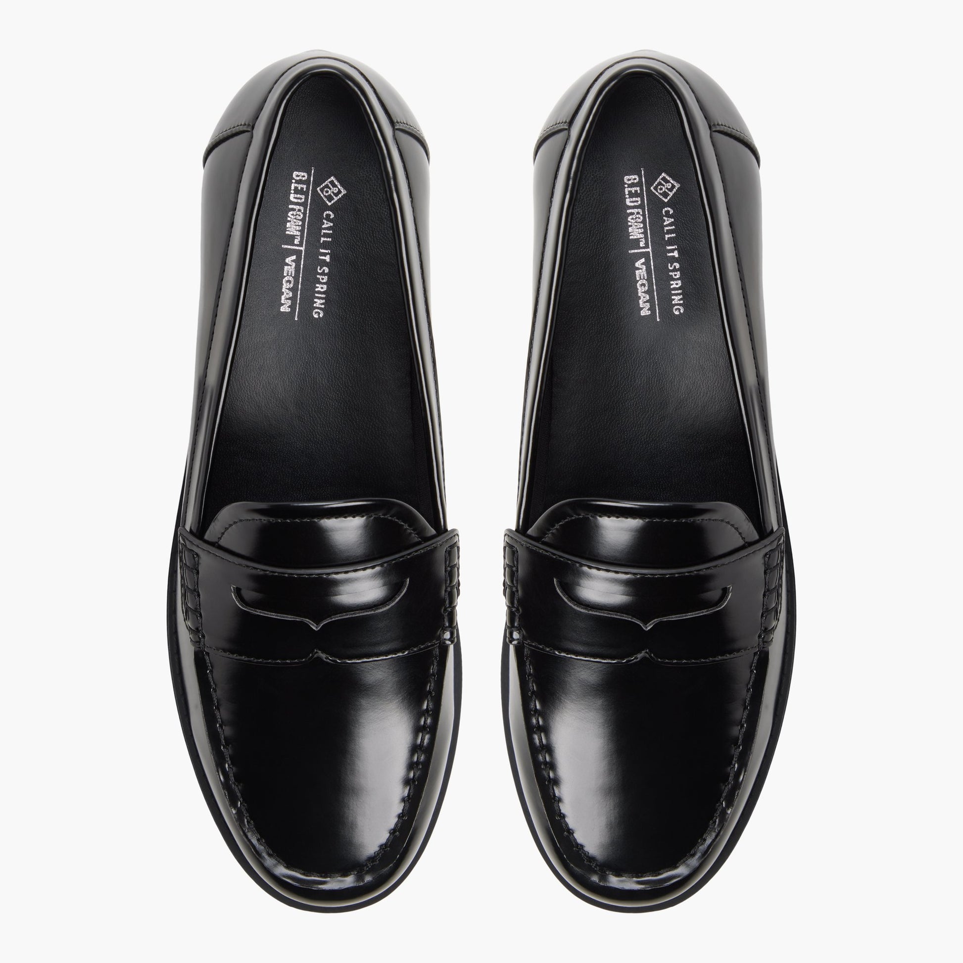 Top-down view of the Black Veroniica Loafers