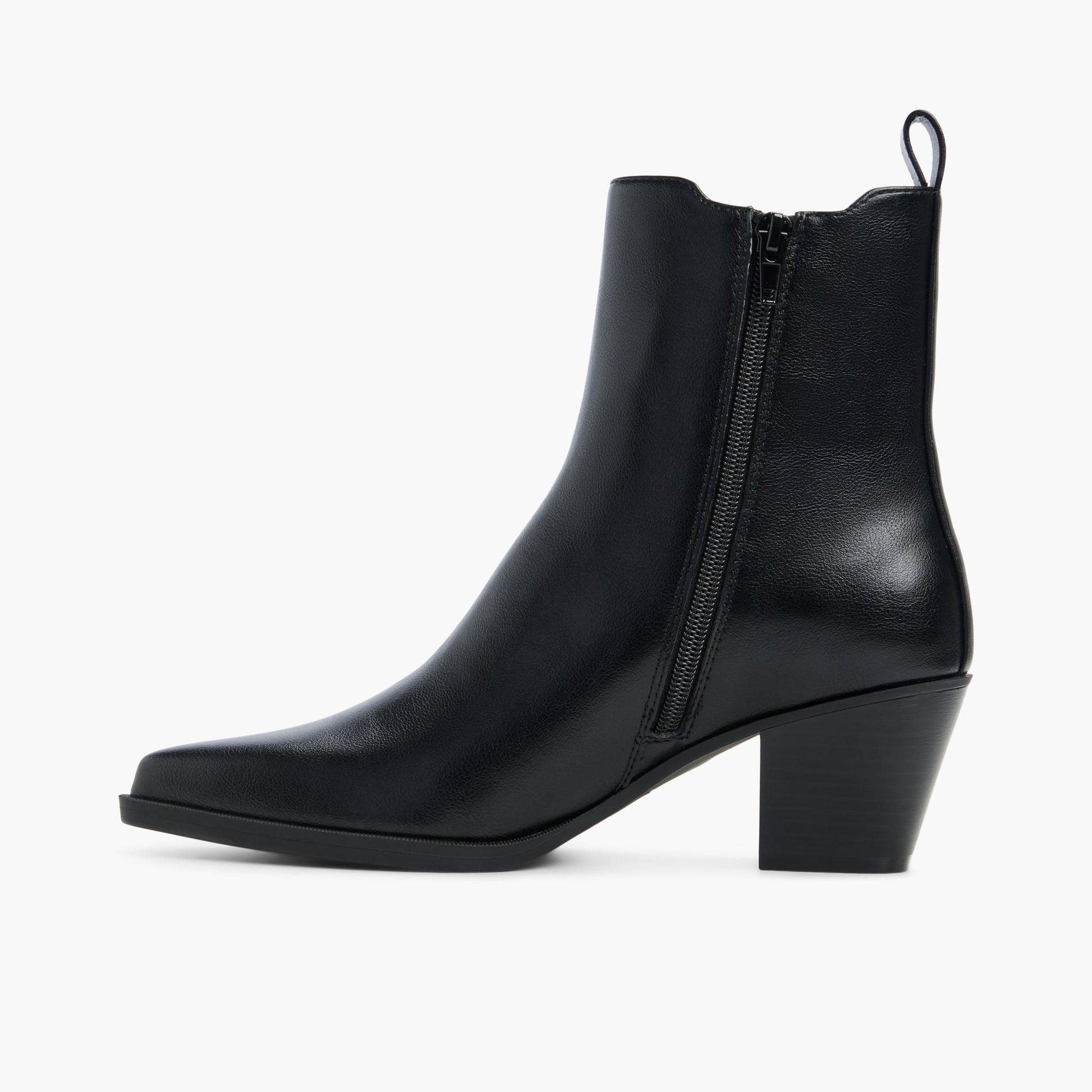 Side view of Black Syra Ankle Boots