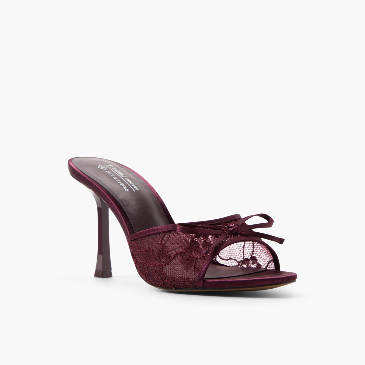 Three-quarter angle of Bordo Juniee Heeled Mule Sandals's front side
