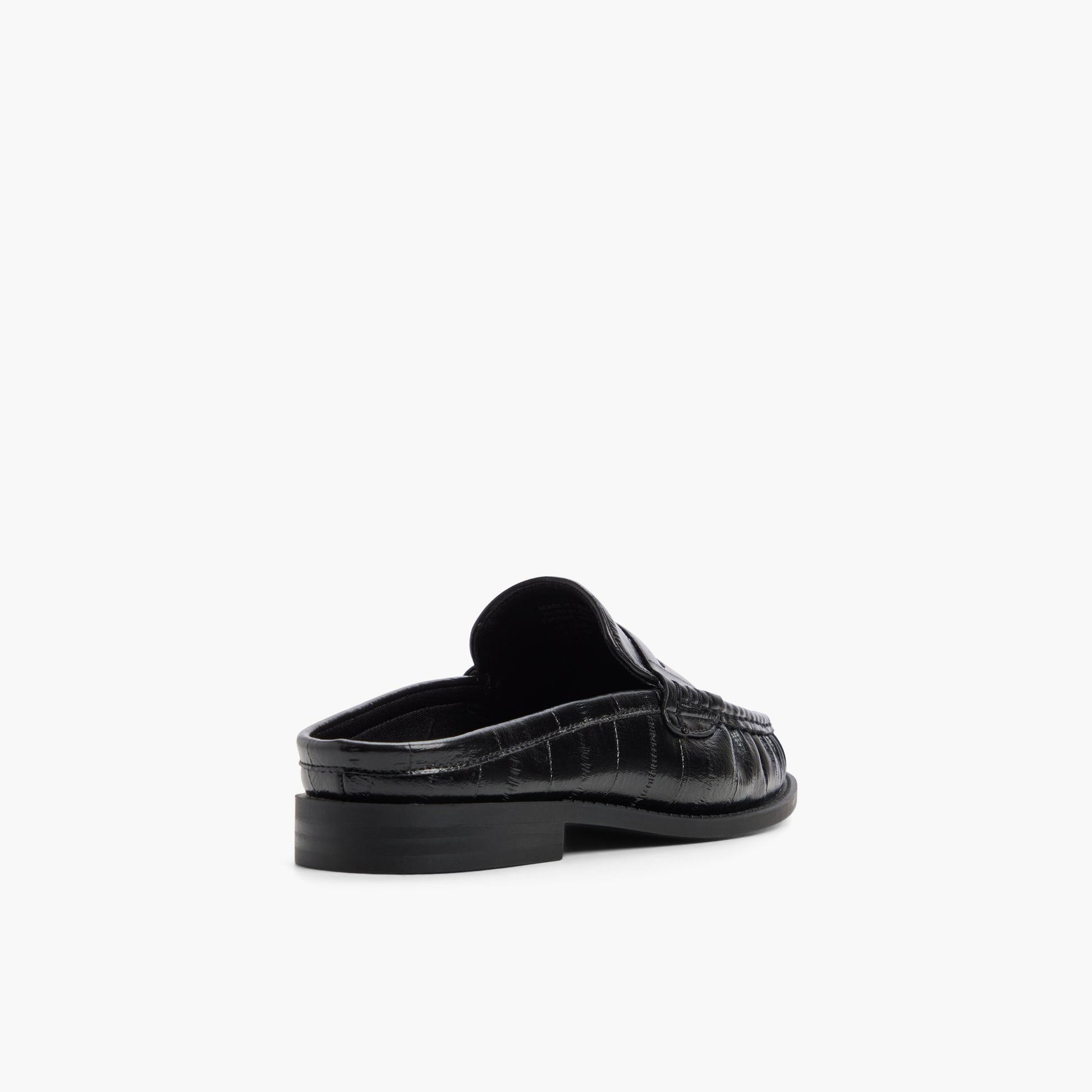 Three-quarter angle of Black Cirella Loafer Mules's back side
