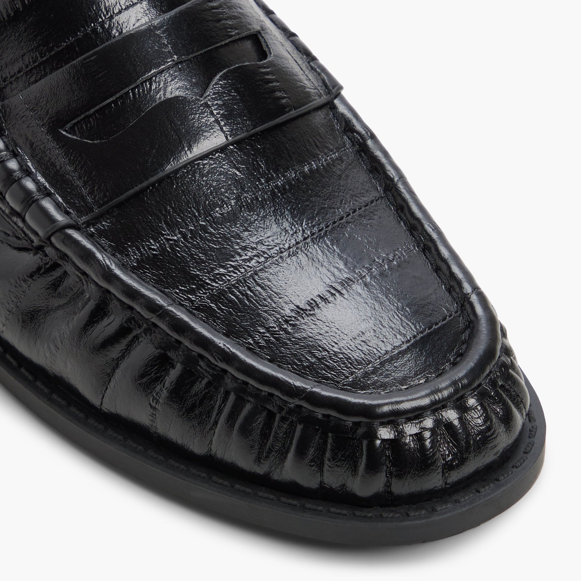 Close-up of the Black Cirella Loafer Mules