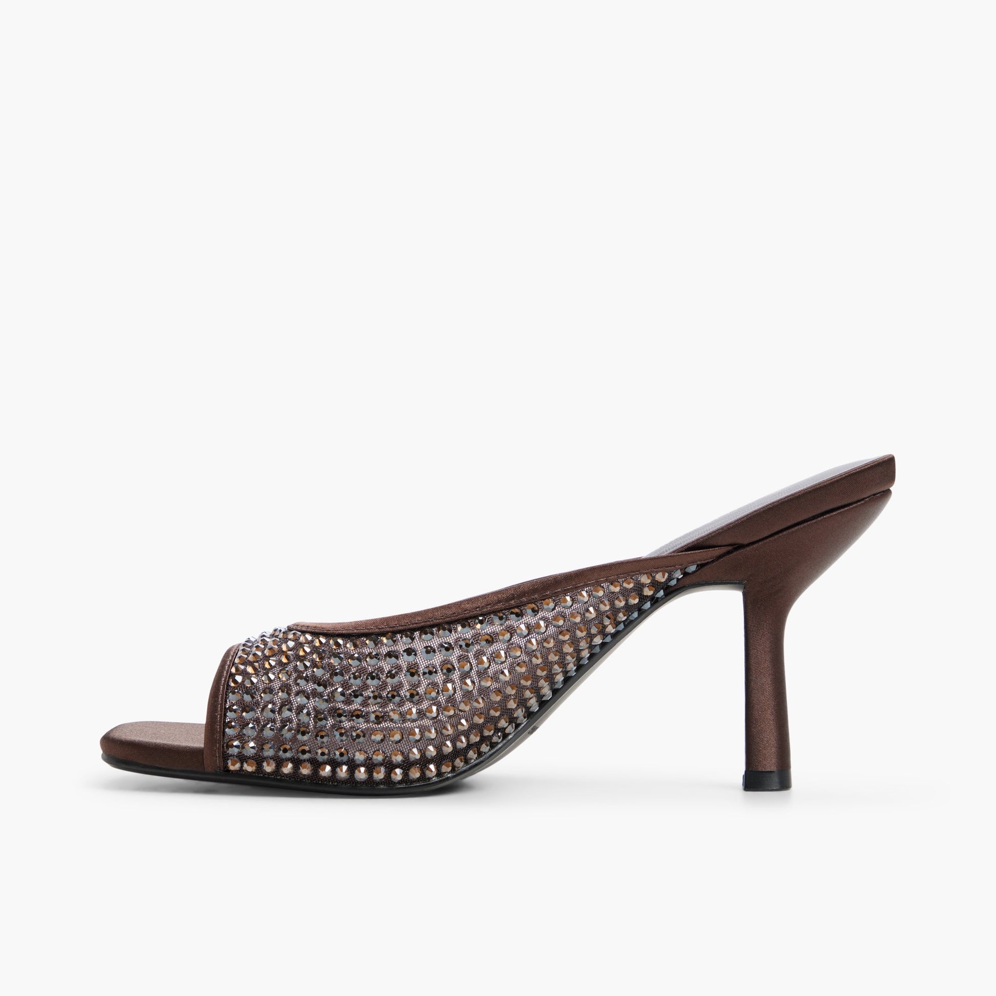 Side view of Other brown Sunaa Heeled Mule Sandals