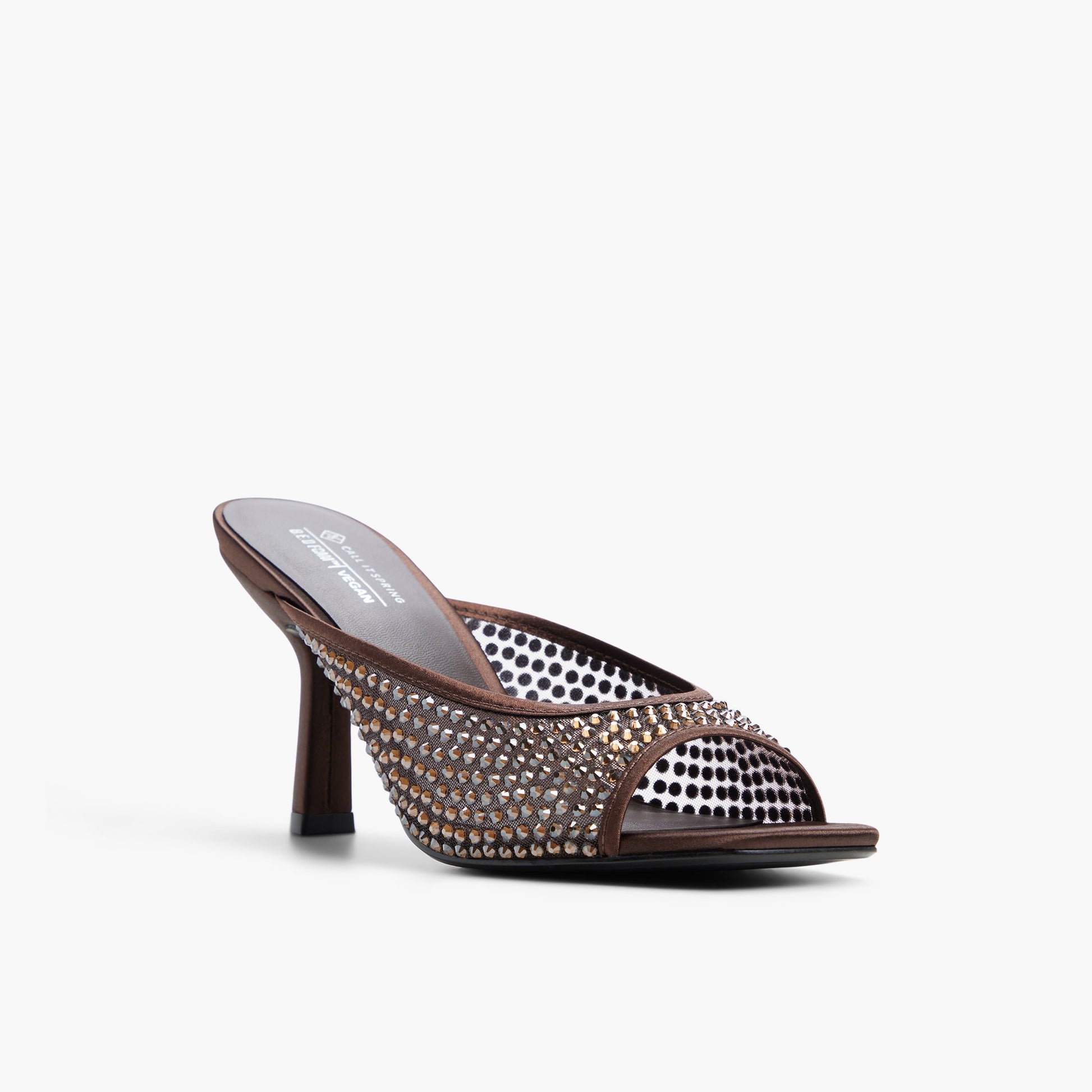 Three-quarter angle of Other brown Sunaa Heeled Mule Sandals's front side