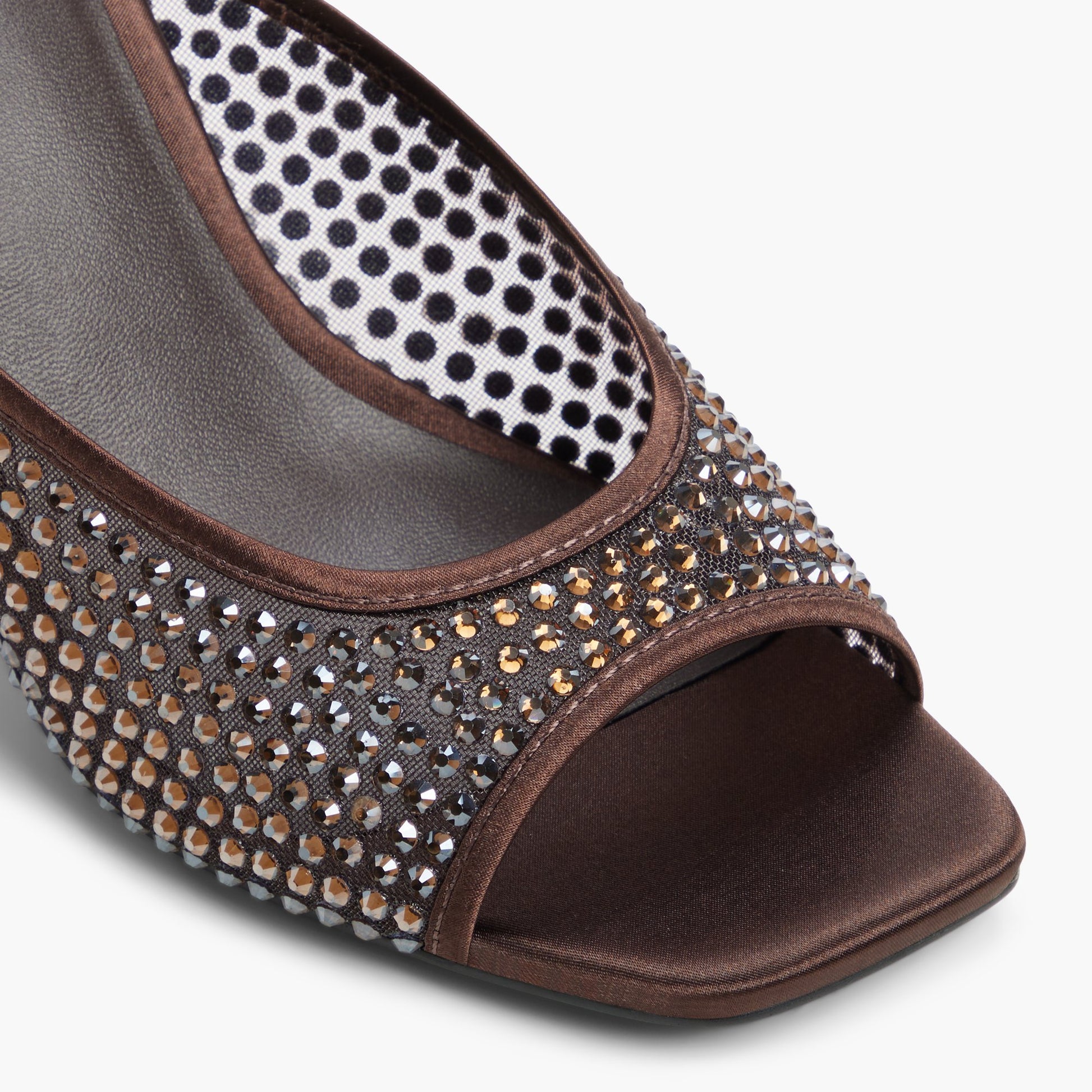 Close-up of the Other brown Sunaa Heeled Mule Sandals