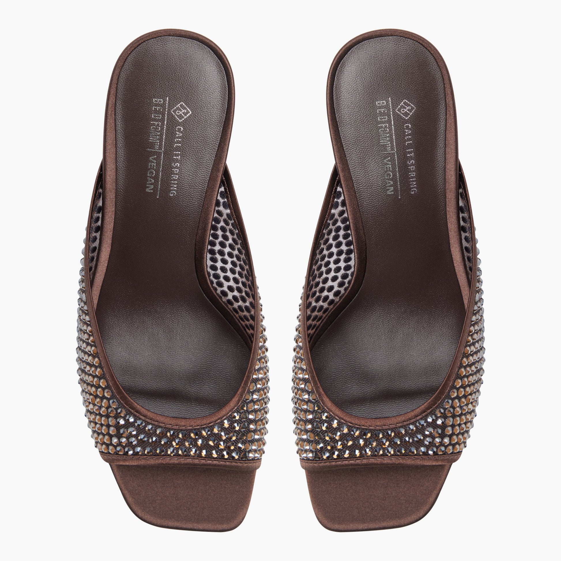 Top-down view of the Other brown Sunaa Heeled Mule Sandals