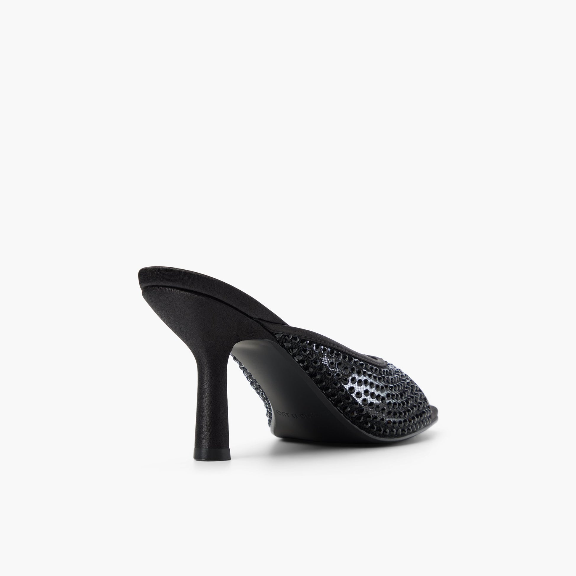 Angle de trois quarts de l'arrière de Noir Sunaa Sandales mules à talons