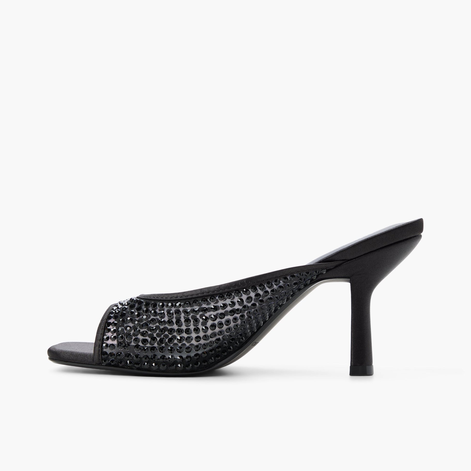Vue latérale de Noir Sunaa Sandales mules à talons