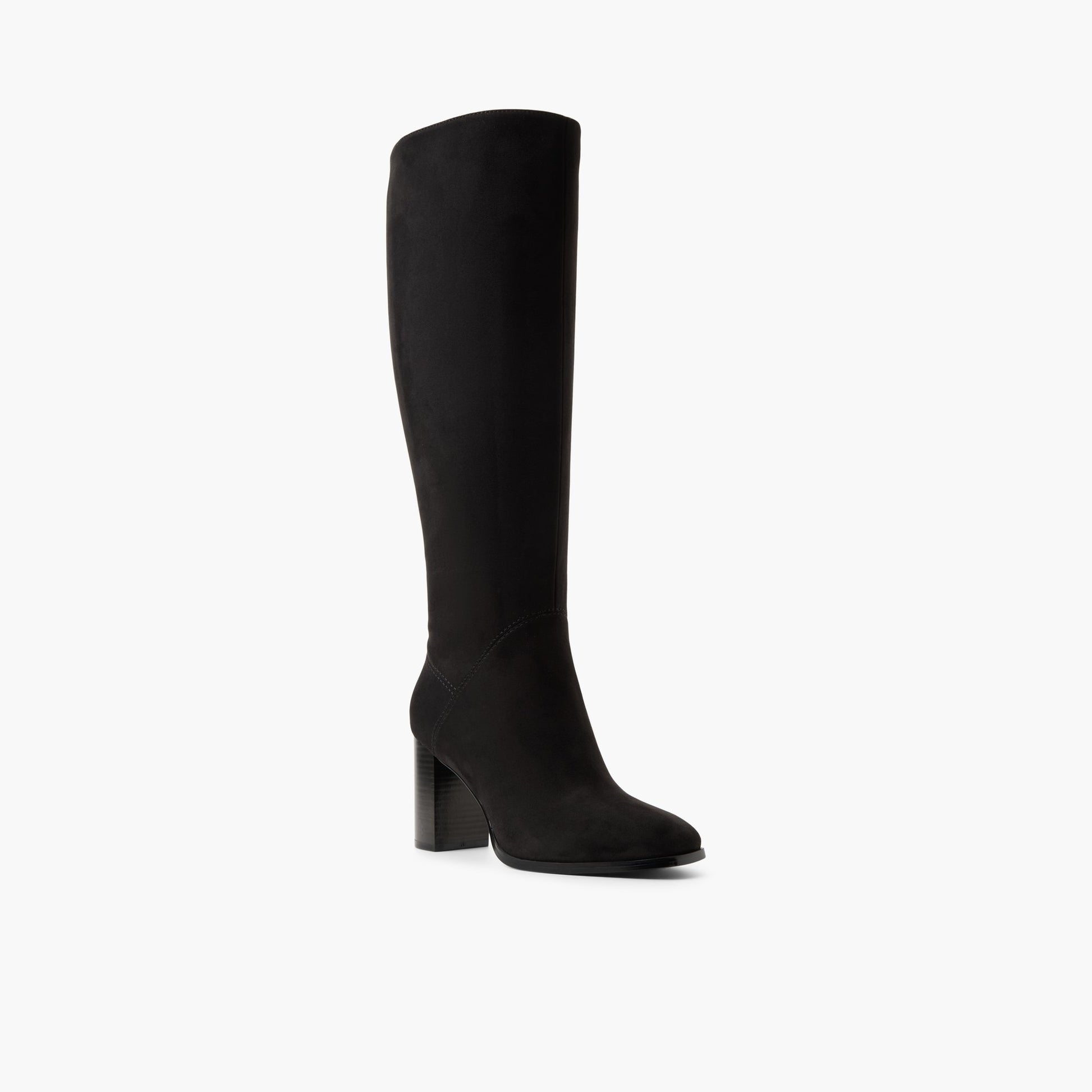 Angle de trois quarts de la face avant de Noir Siira Bottes hautes