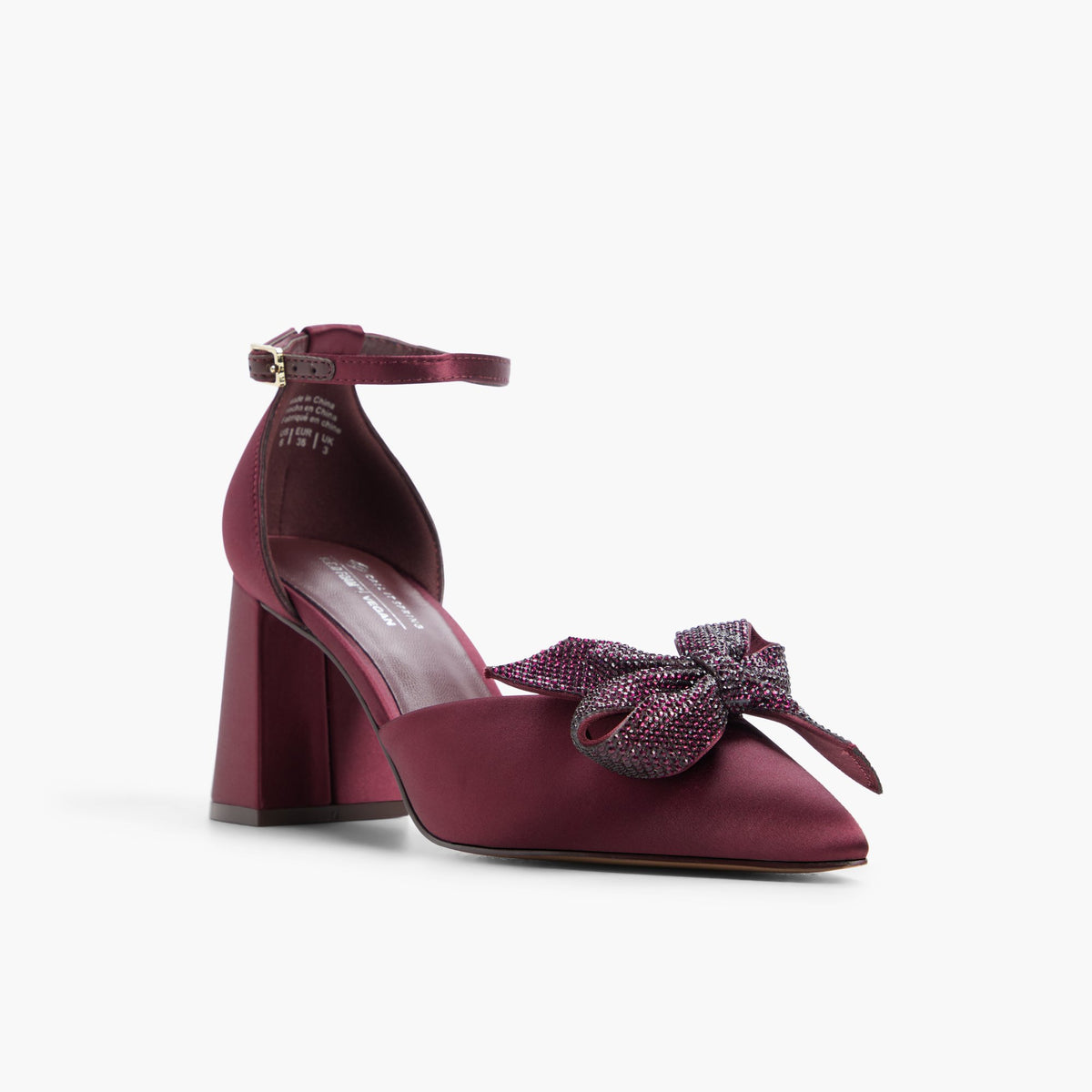 Three-quarter angle of Bordo Aviia Ankle Strap Pumps's front side
