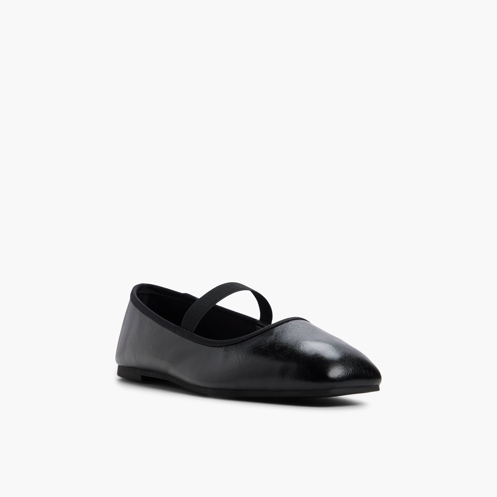 Three-quarter angle of Black Jonnie Mary Jane Flats's front side