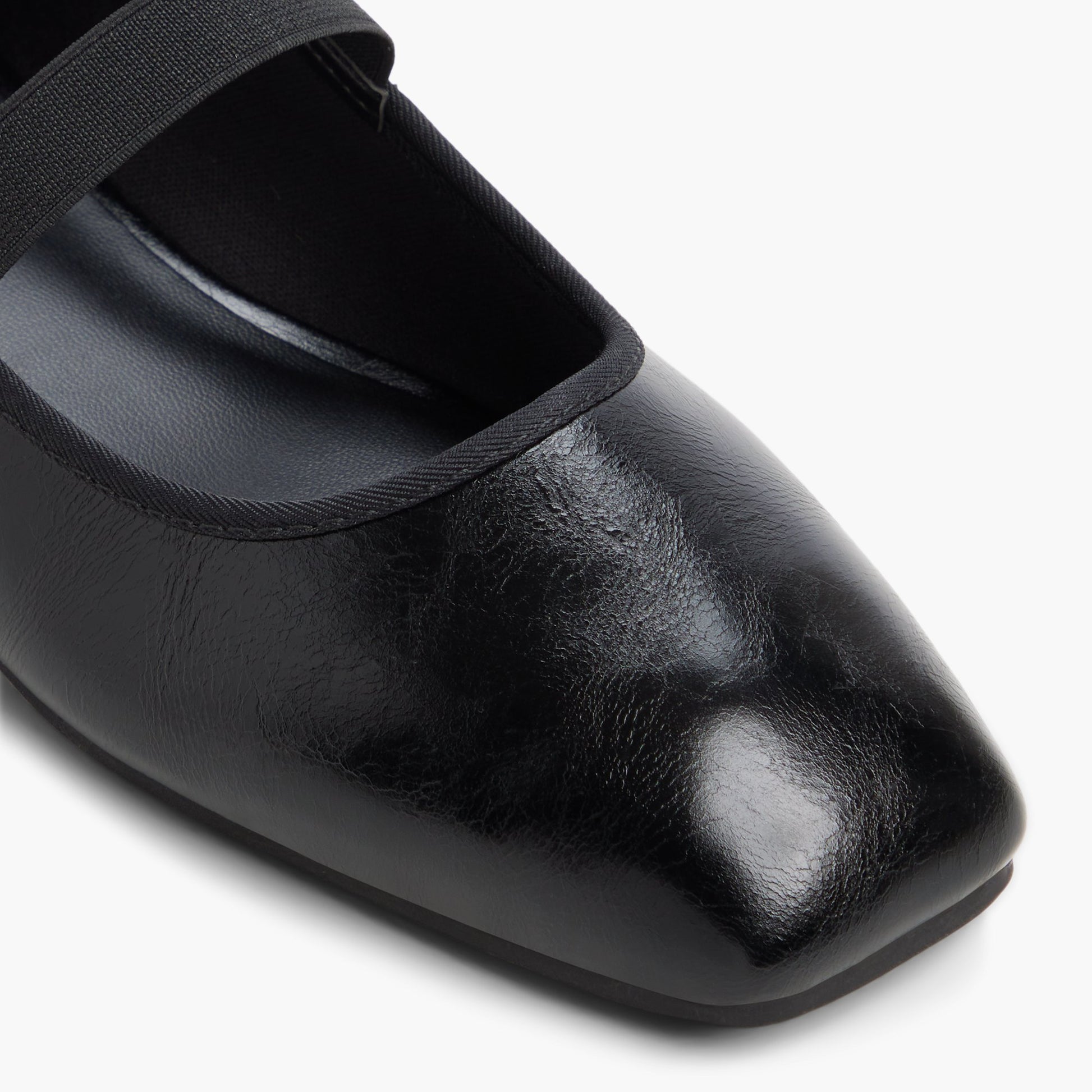 Close-up of the Black Jonnie Mary Jane Flats