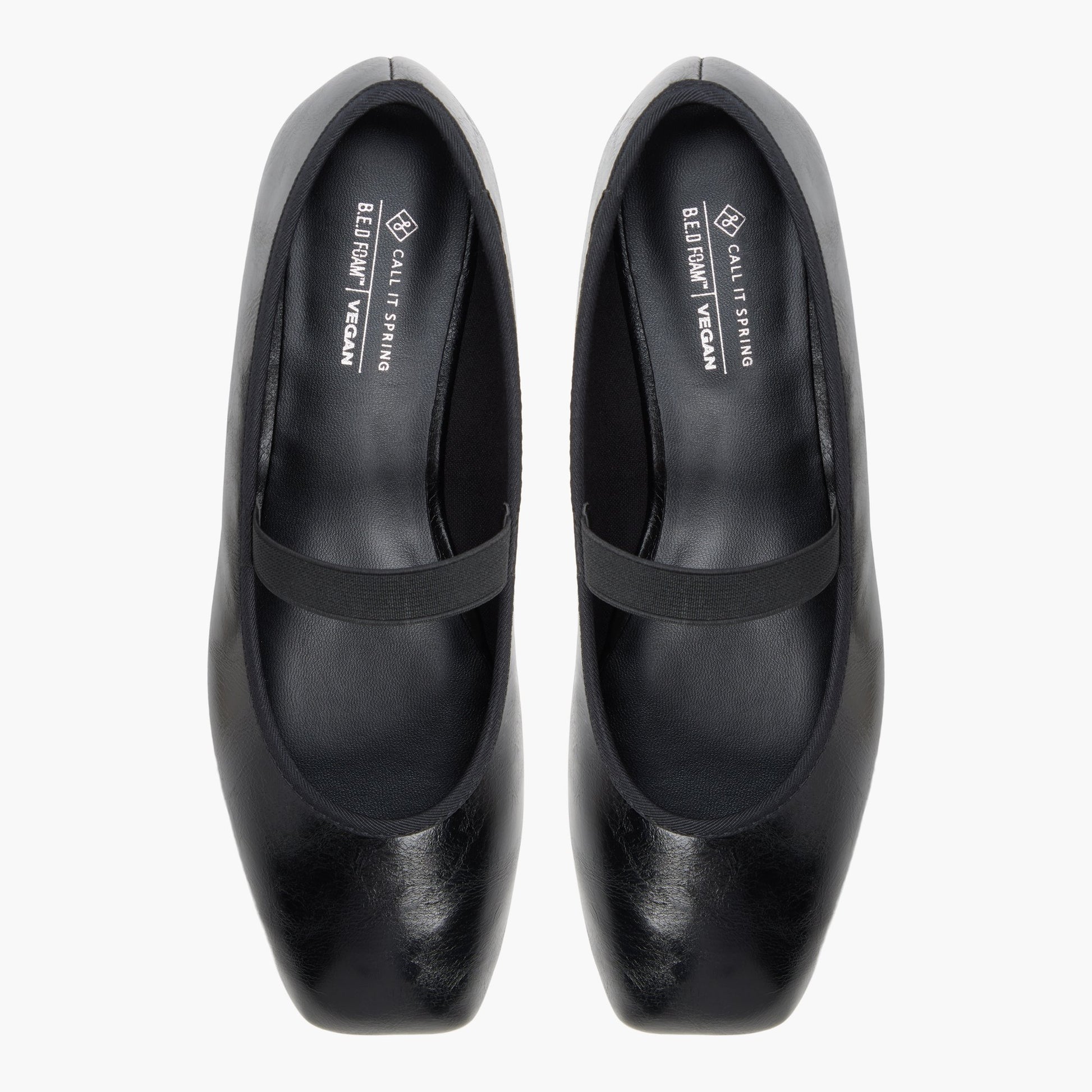 Top-down view of the Black Jonnie Mary Jane Flats