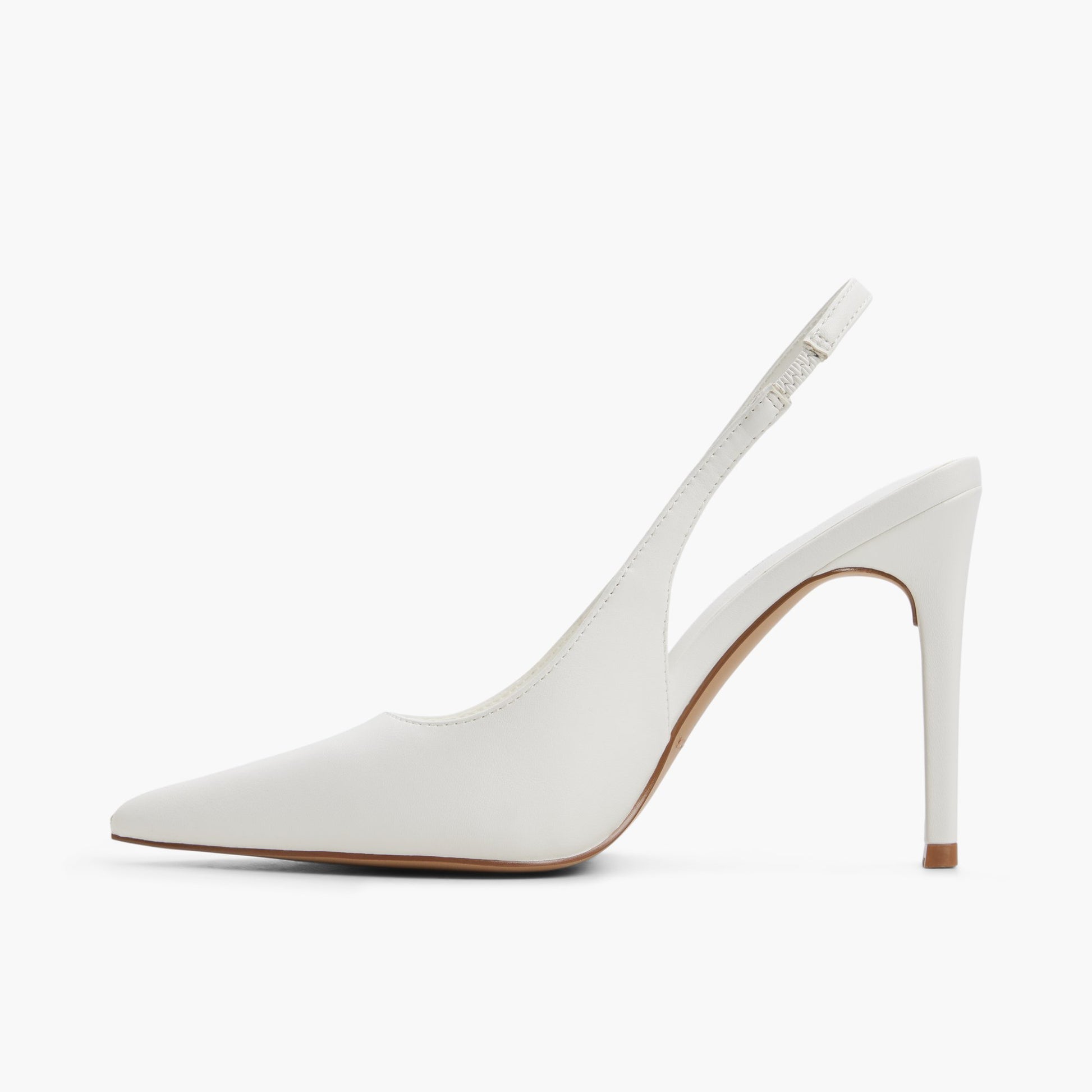 Side view of White Daniellaa Slingback Heels