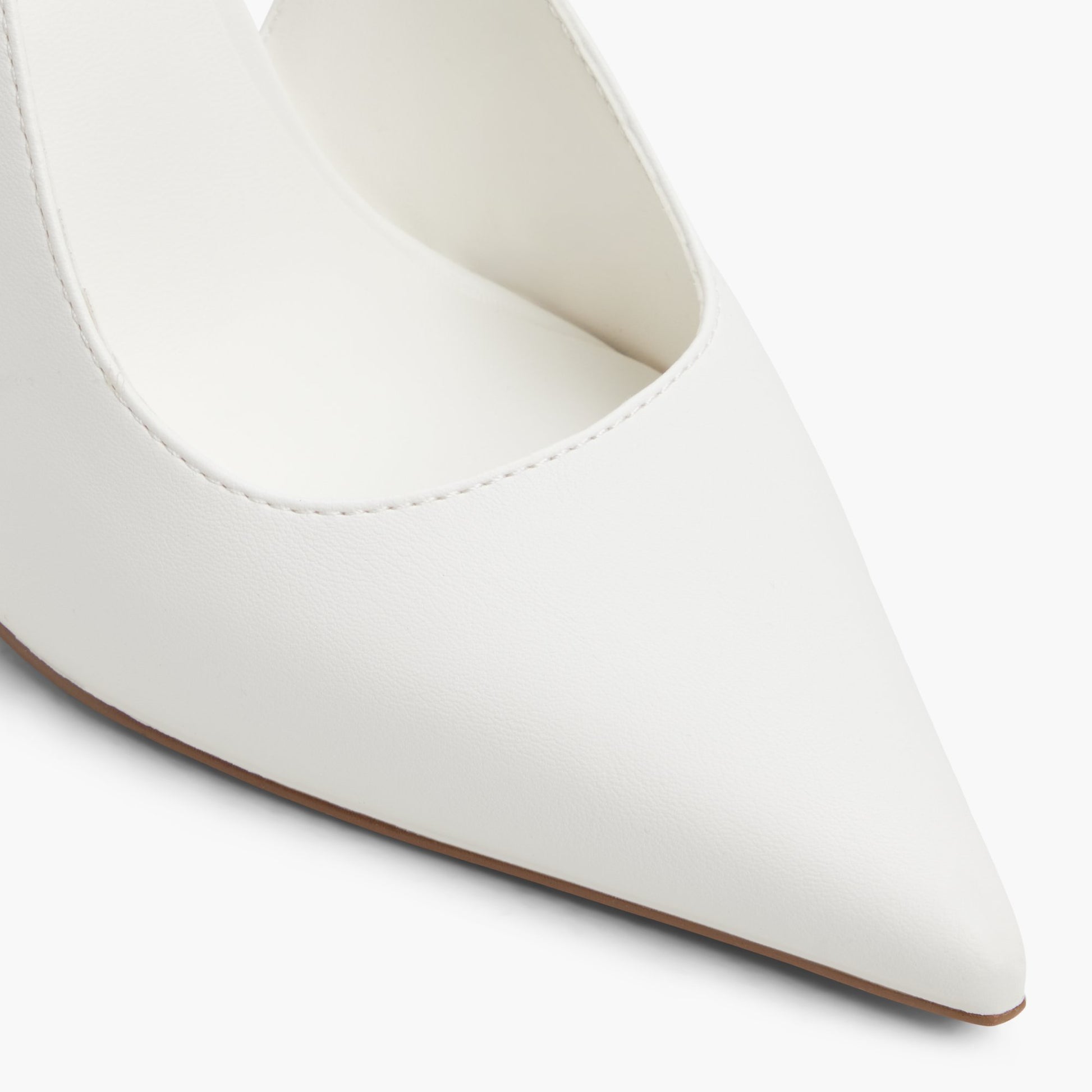 Close-up of the White Daniellaa Slingback Heels
