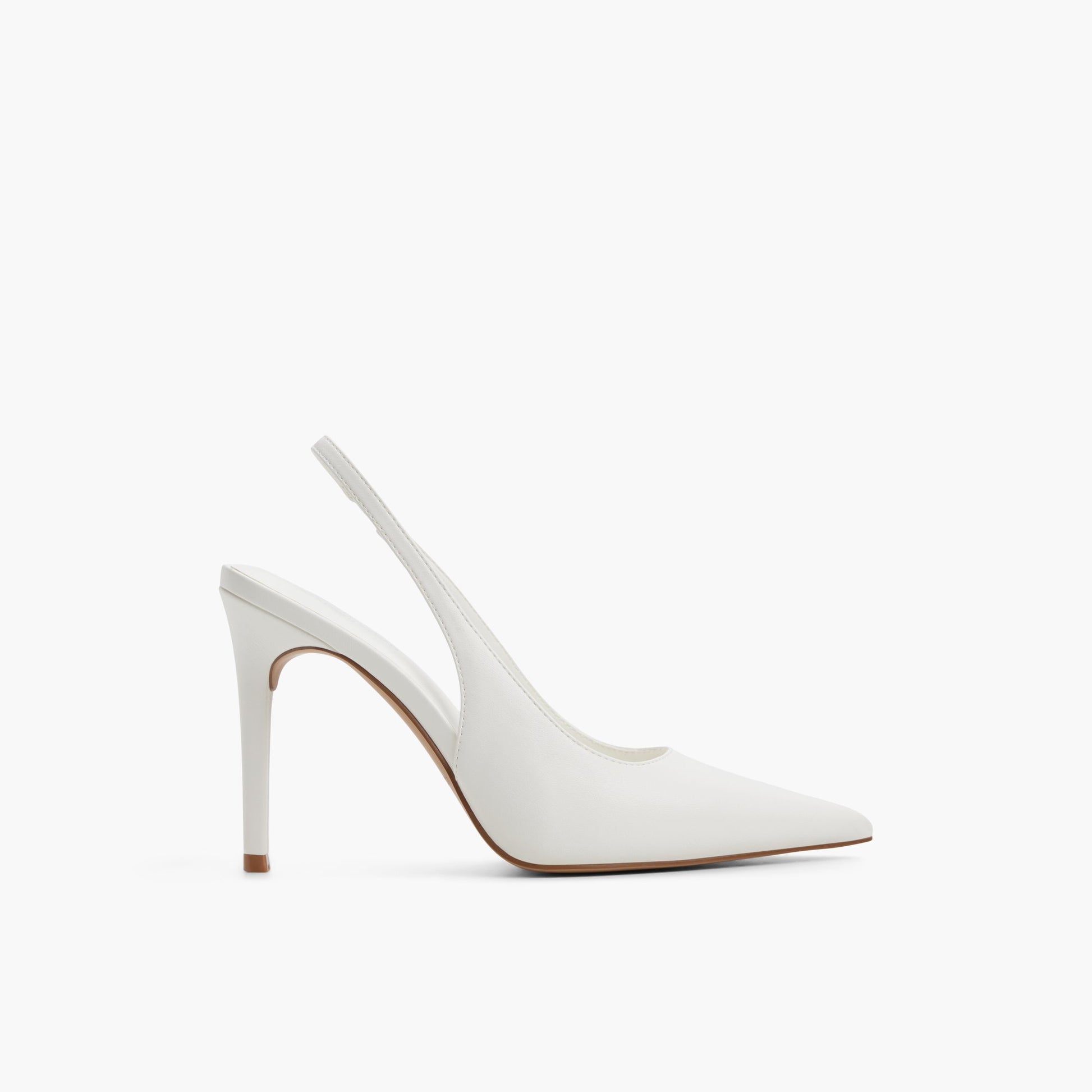 Main View of White Daniellaa Slingback Heels for Womens