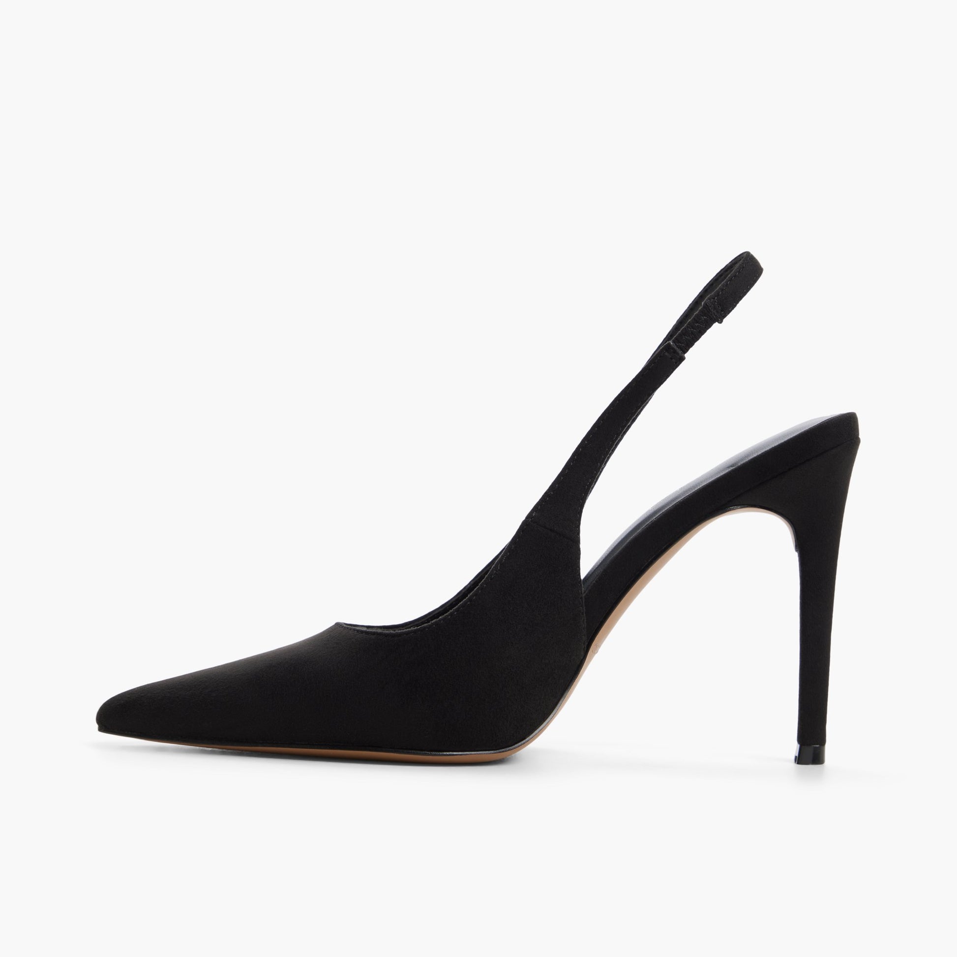 Side view of Black Daniellaa Slingback Pumps