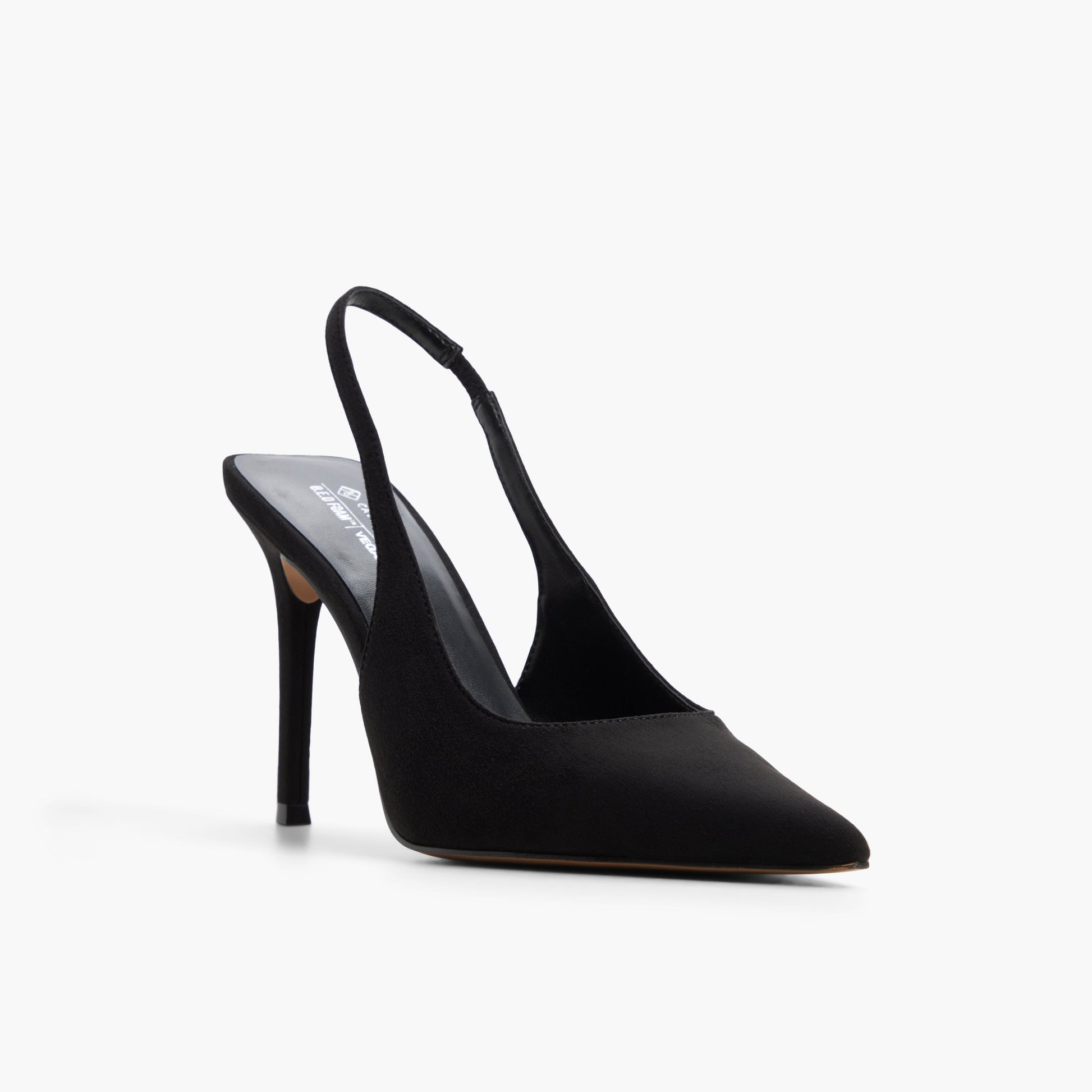Three-quarter angle of Black Daniellaa Slingback Pumps's front side