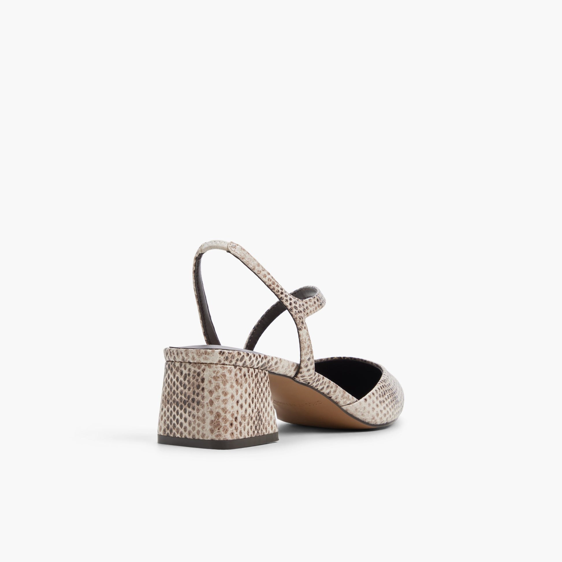 Three-quarter angle of Other medium beige Brianah Strappy Block Heels's back side