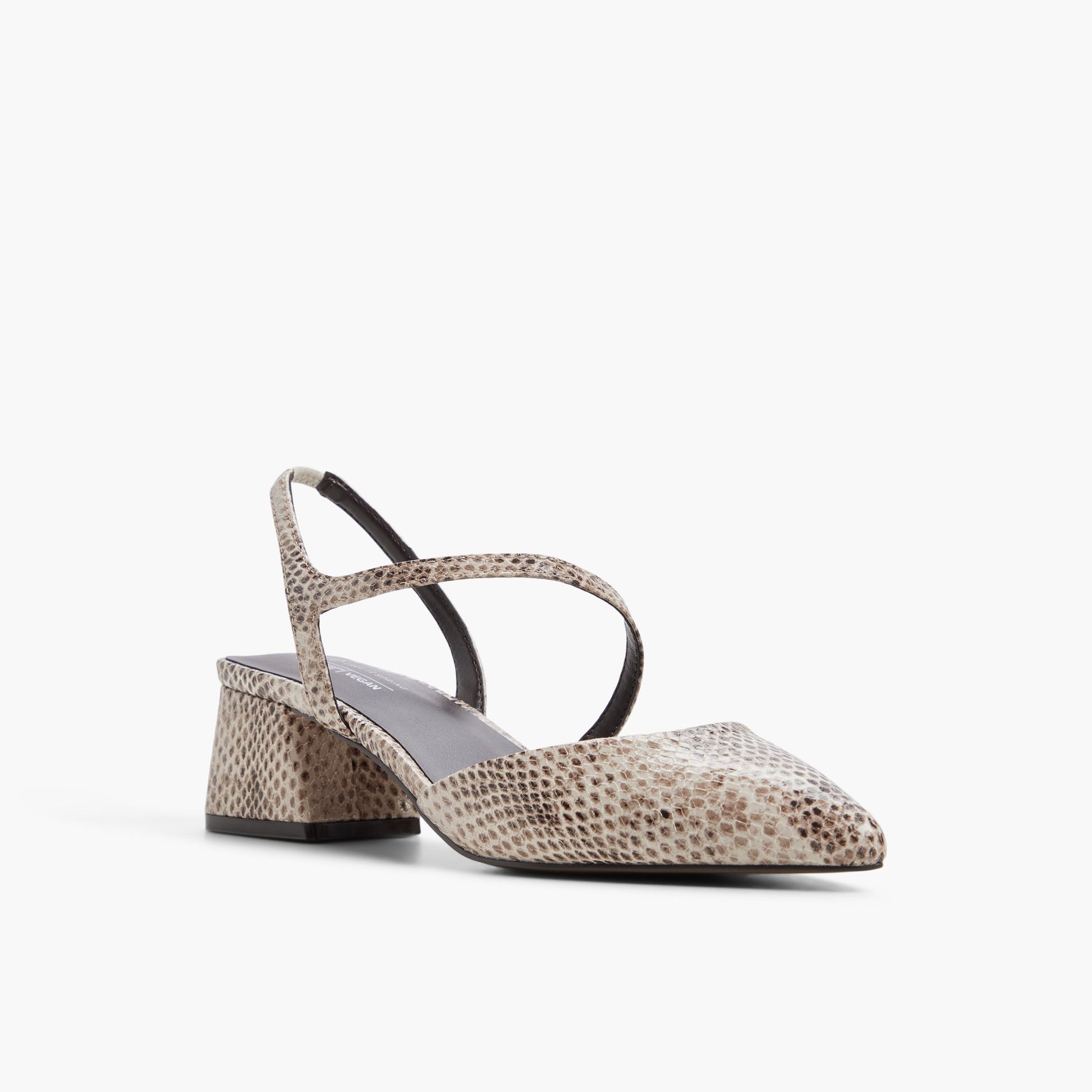 Three-quarter angle of Other medium beige Brianah Strappy Block Heels's front side