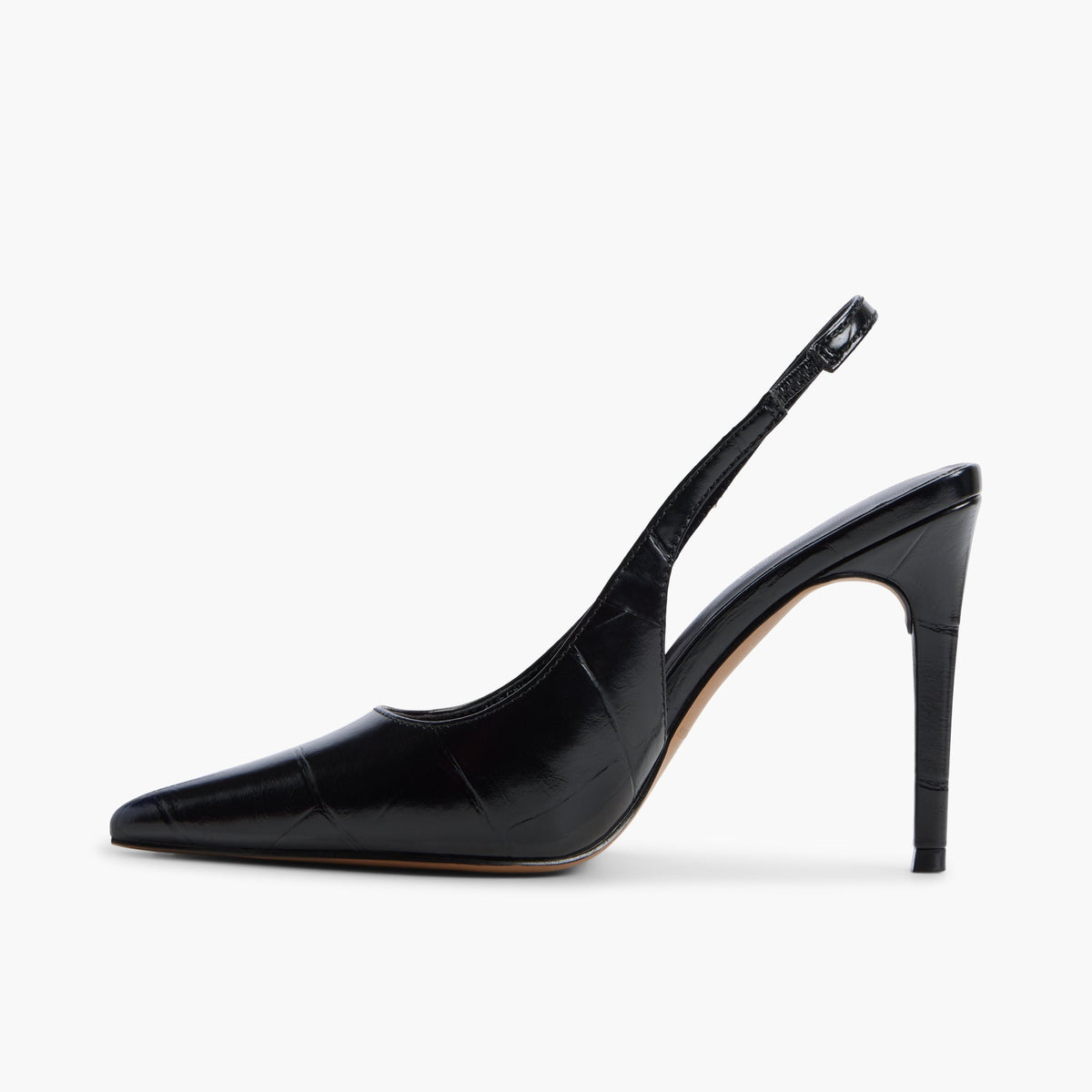 Vue latérale de Noir Daniellaa Escarpins à bride arrière