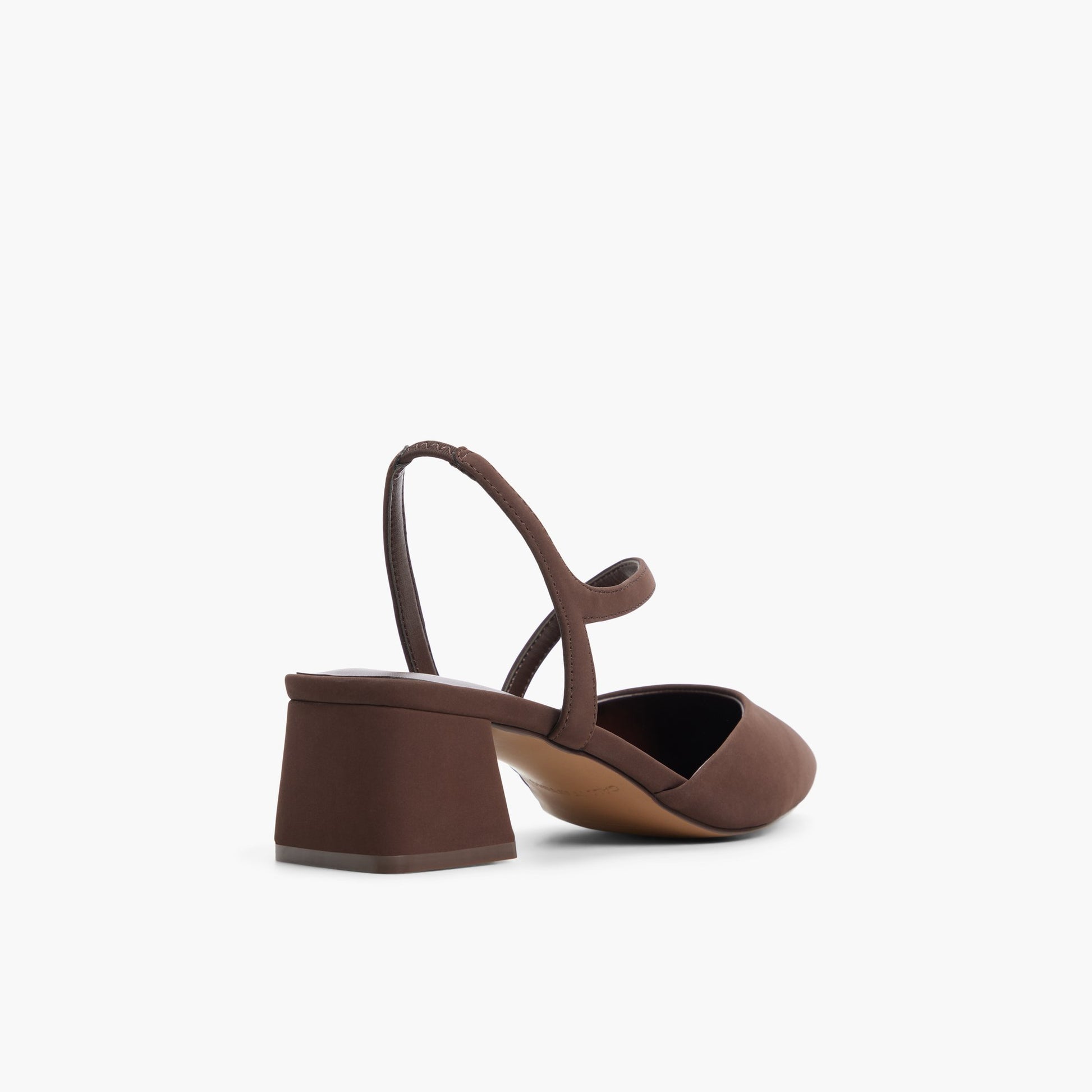 Three-quarter angle of Medium brown Brianah Strappy Block Heels's back side