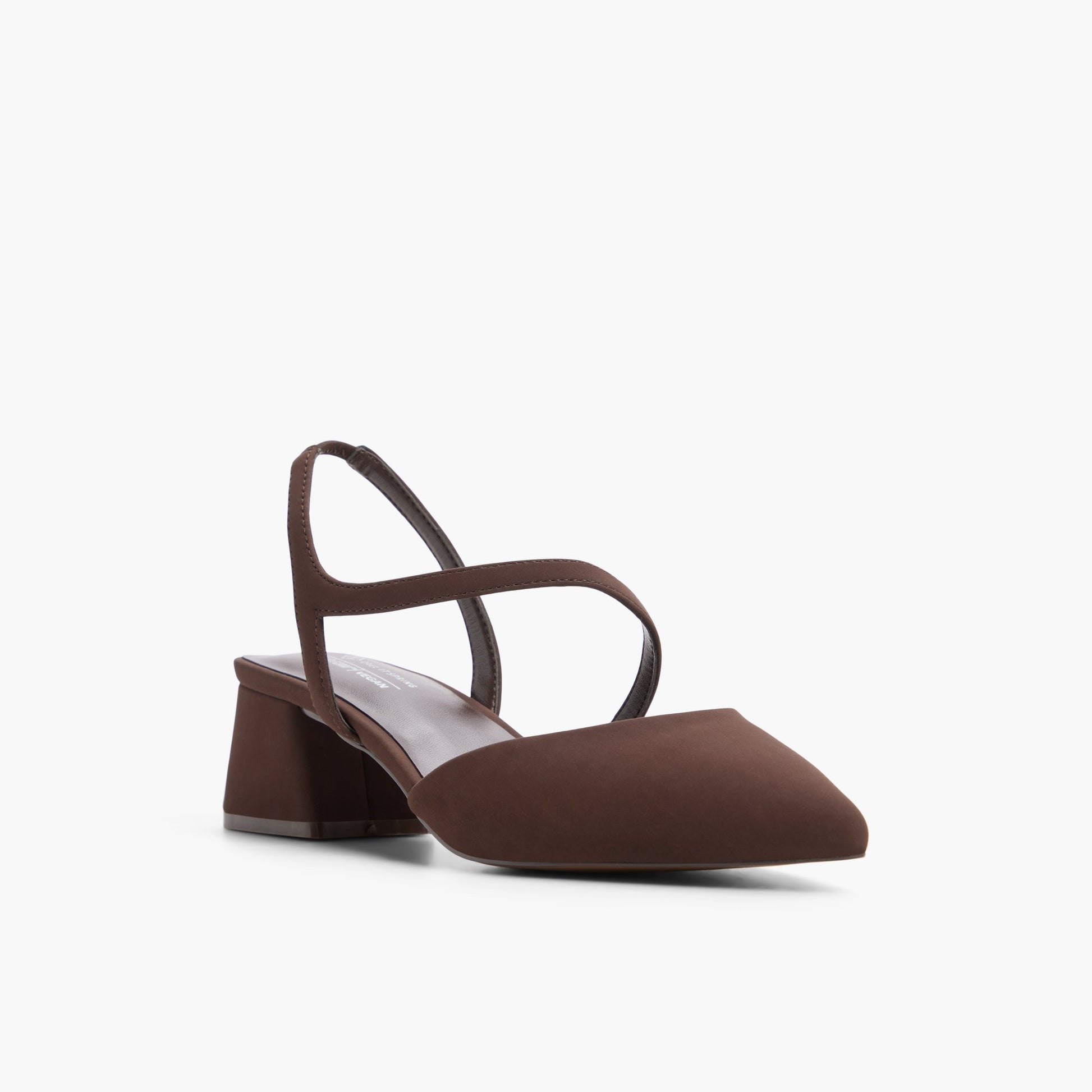 Three-quarter angle of Medium brown Brianah Strappy Block Heels's front side