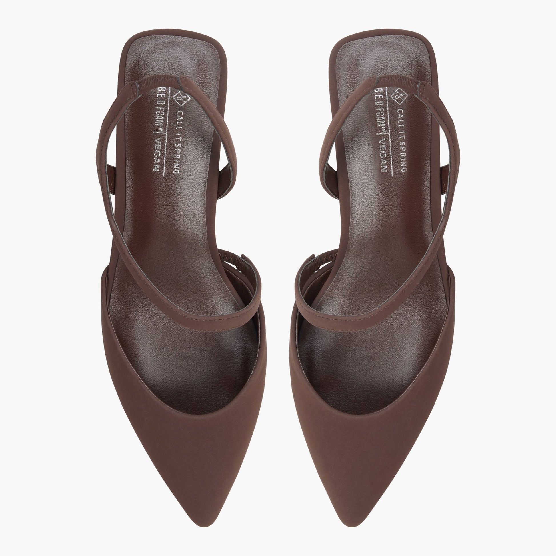 Top-down view of the Medium brown Brianah Strappy Block Heels