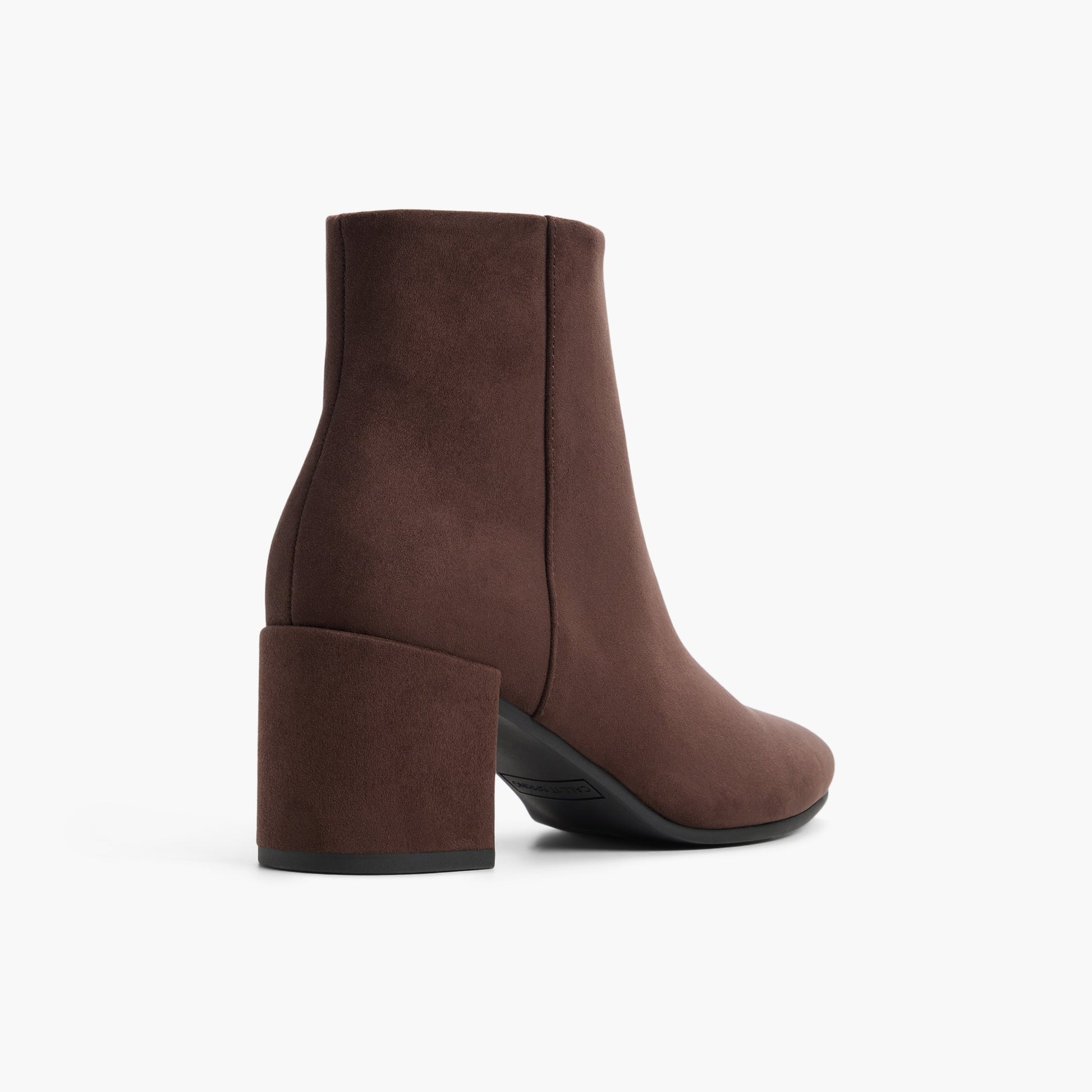 Three-quarter angle of Dark brown Avela Ankle Boots's back side