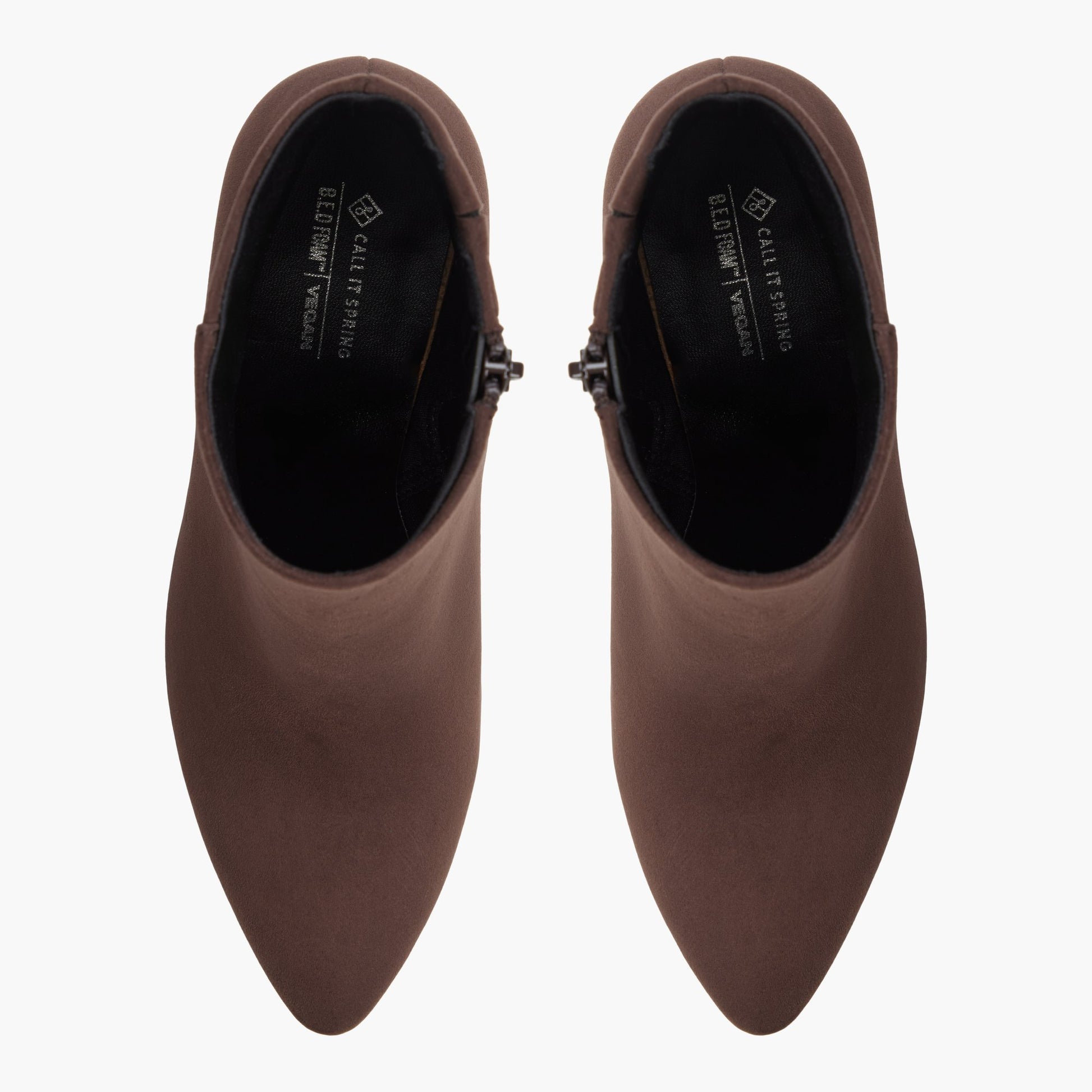 Top-down view of the Dark brown Avela Ankle Boots