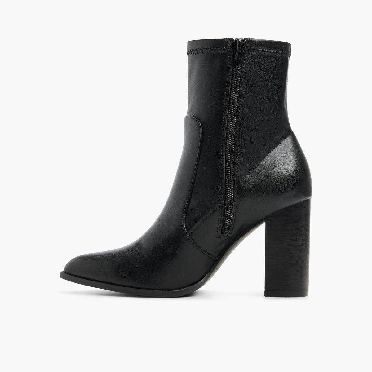 Side view of Black Vivy Ankle Boots