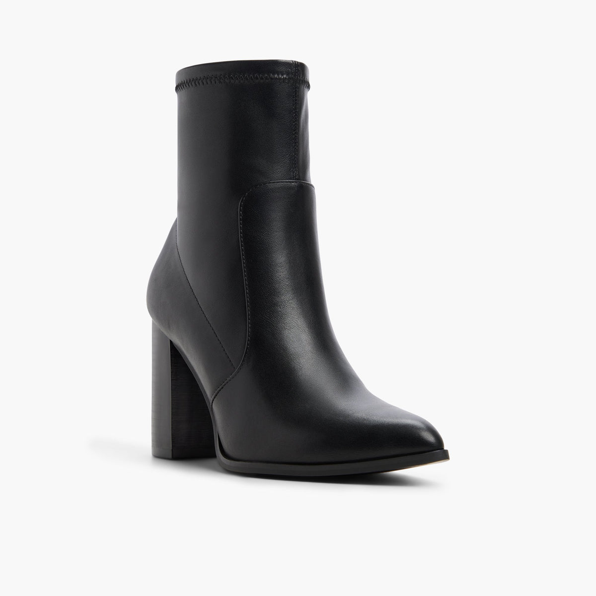 Three-quarter angle of Black Vivy Ankle Boots's front side