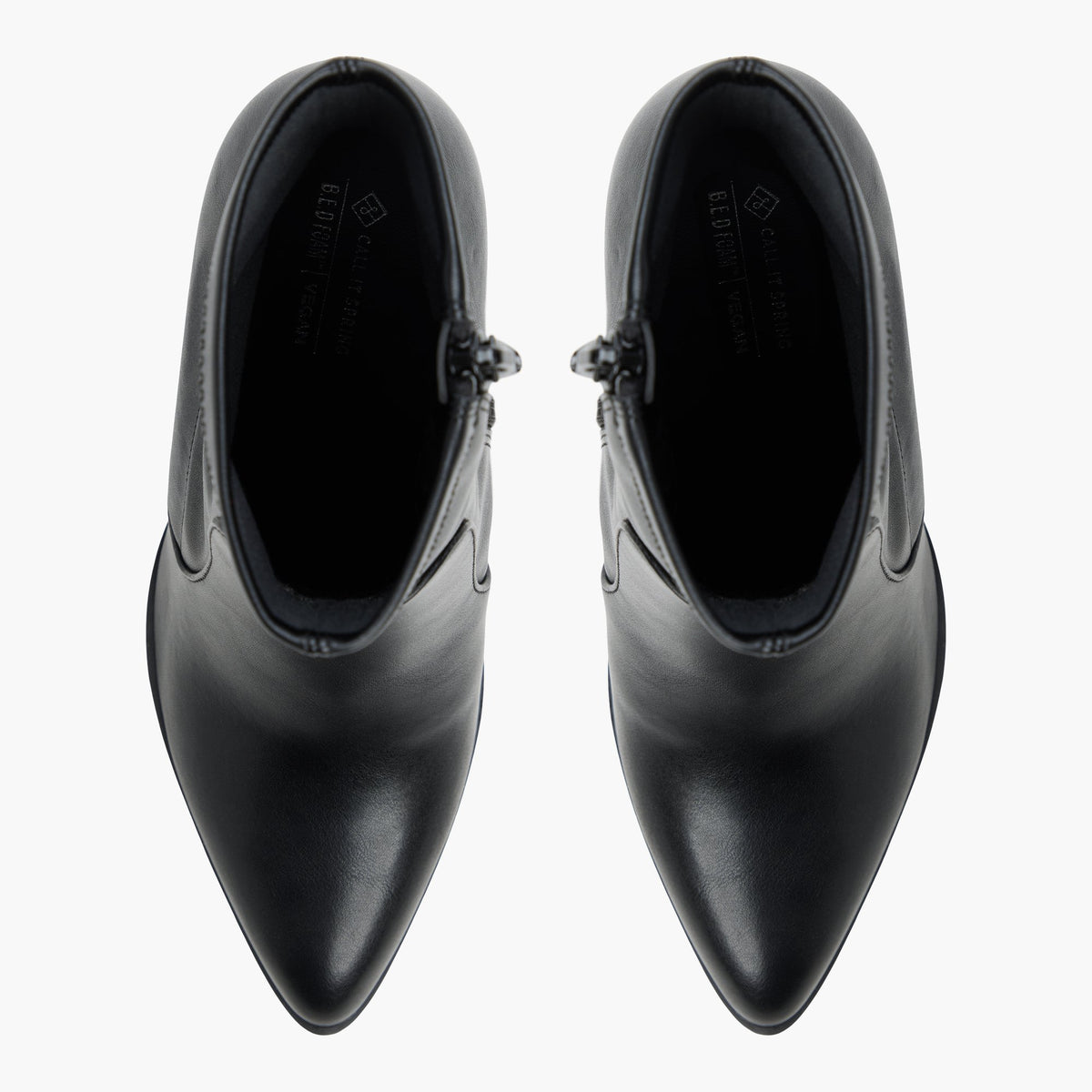Top-down view of the Black Vivy Ankle Boots