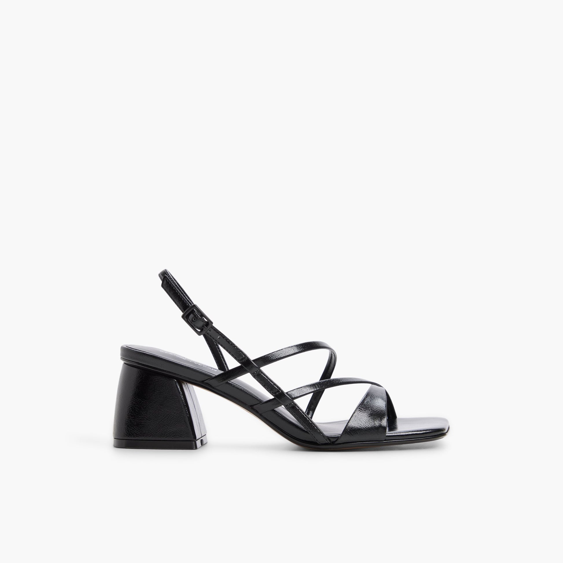 Vue principale de Noir Naura Sandales à talons et lanières pour Femmes
