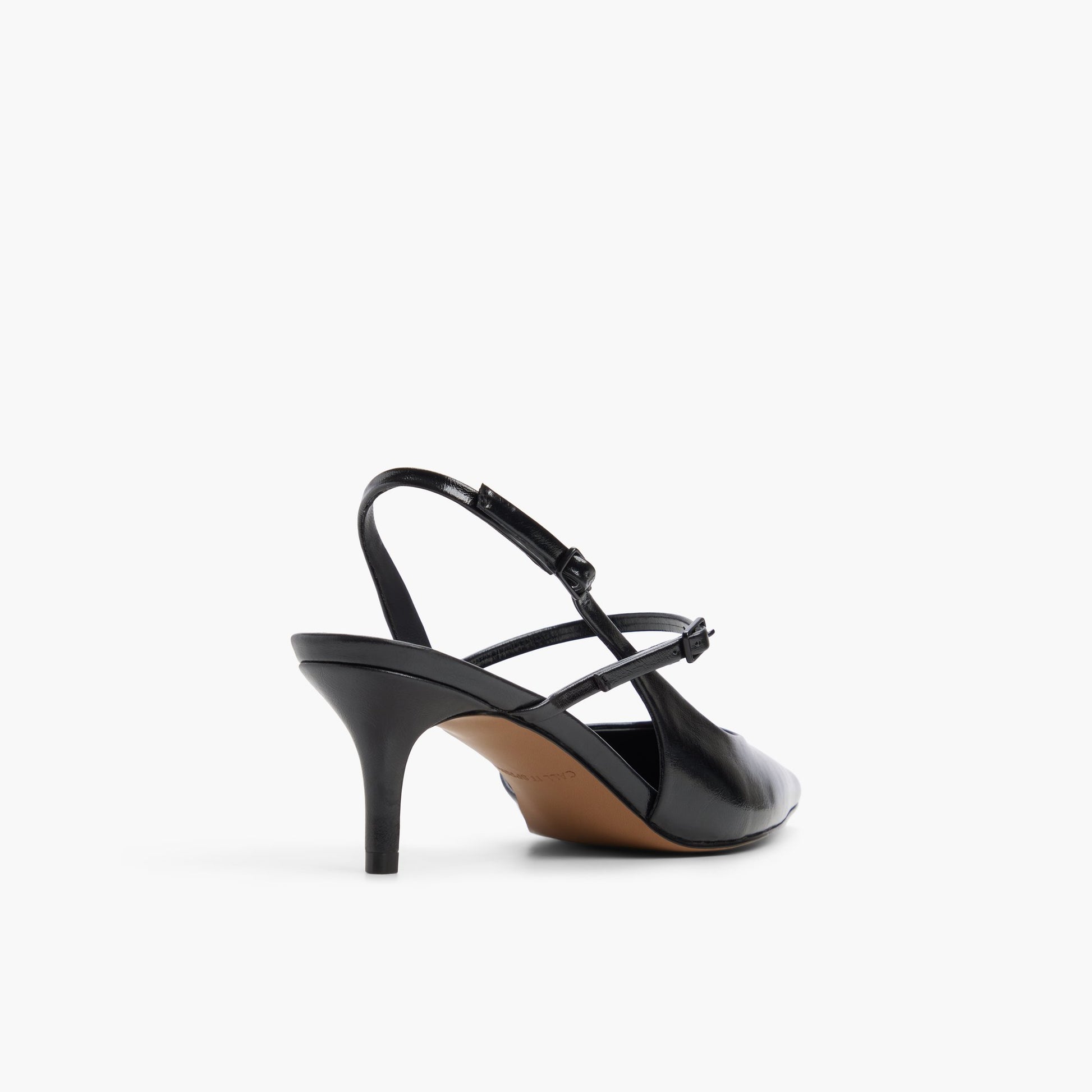 Three-quarter angle of Black Izzi Slingback Pumps's back side