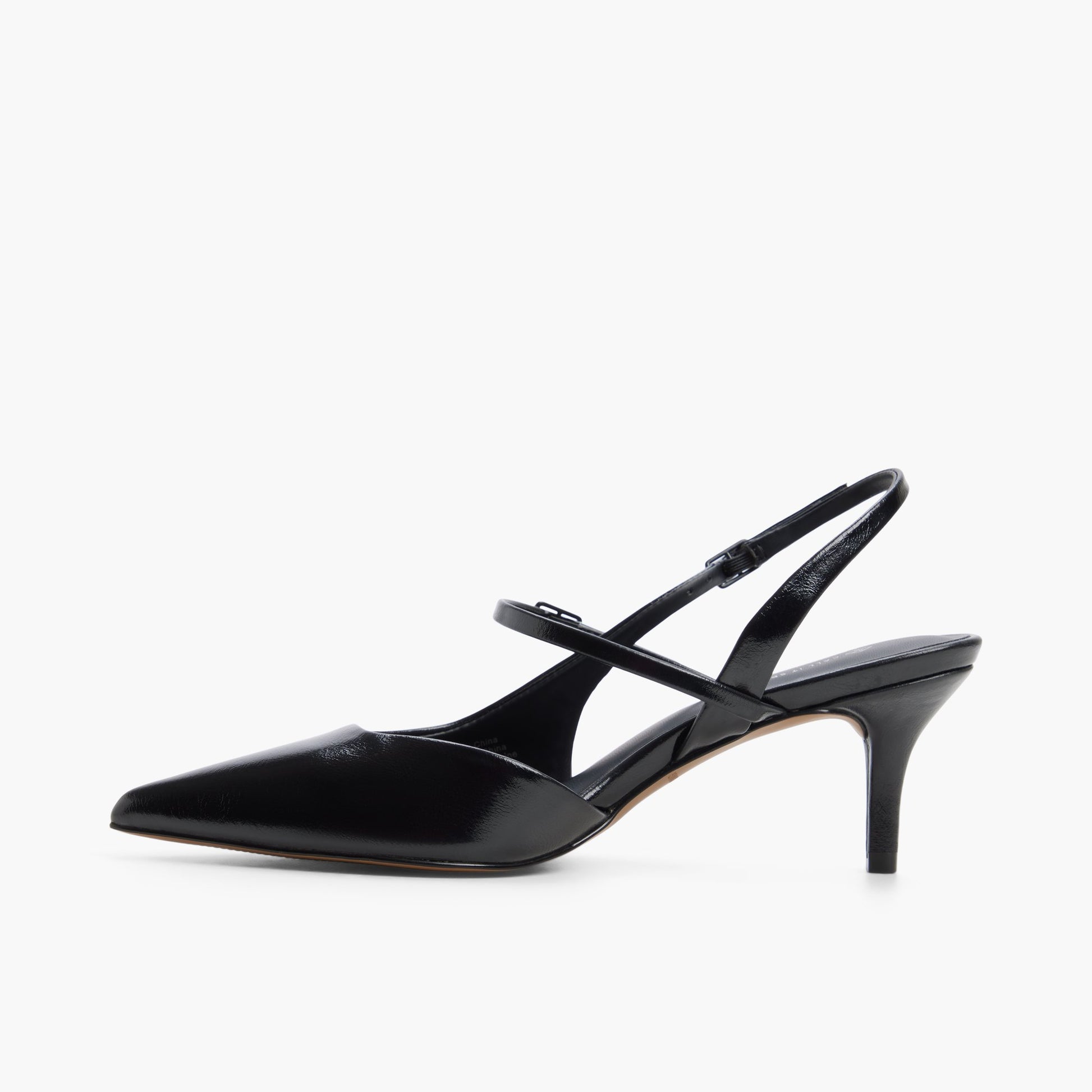 Side view of Black Izzi Slingback Pumps