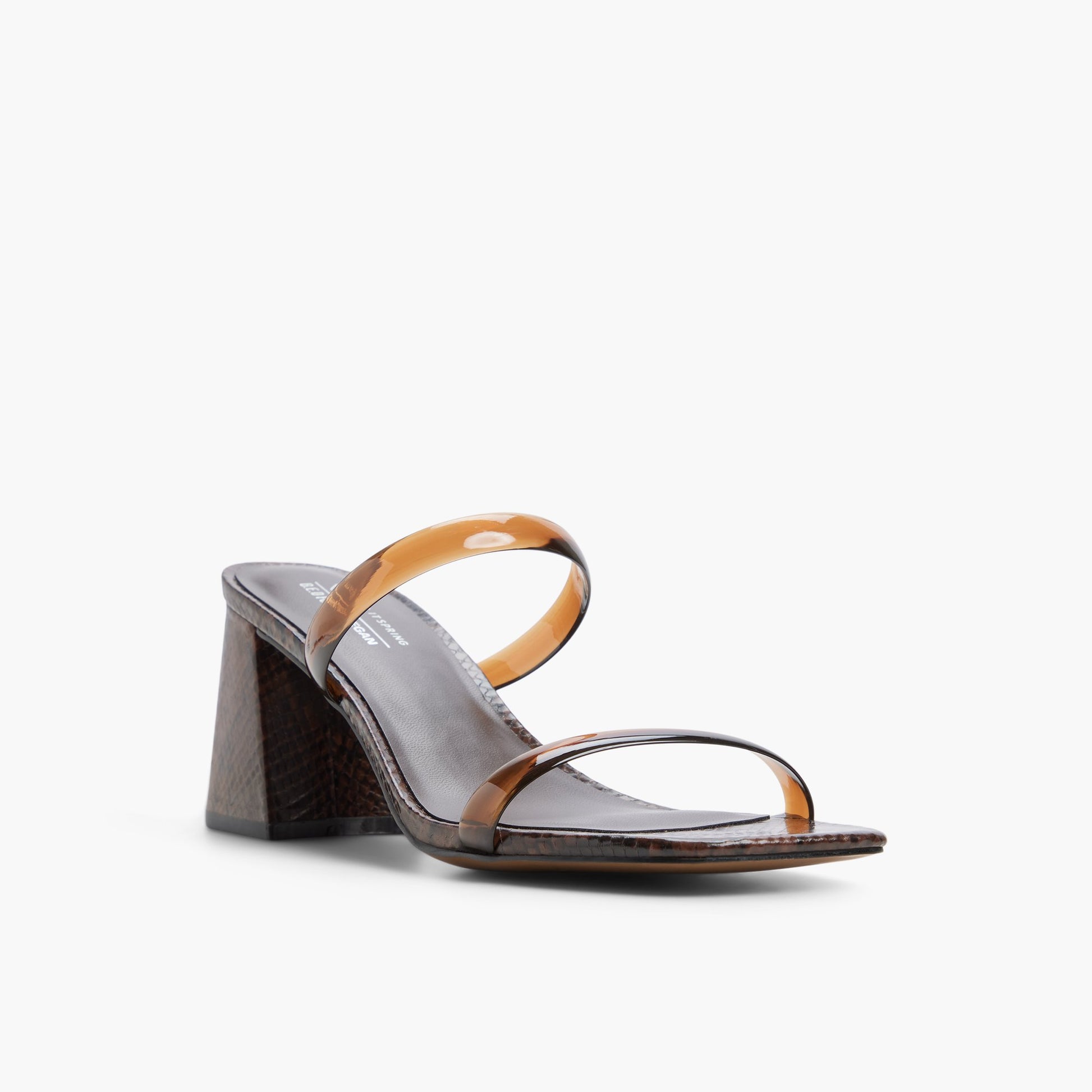 Three-quarter angle of Other brown Kaiaa Mid Heel Mule Sandals's front side