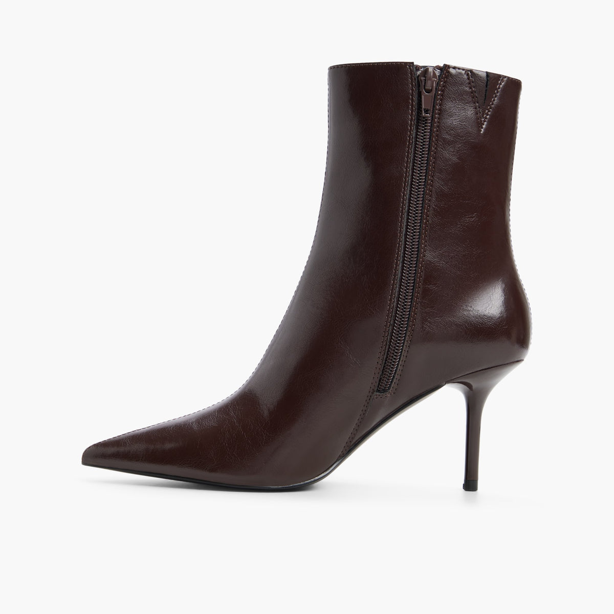 Side view of Dark brown Xena Ankle Boots