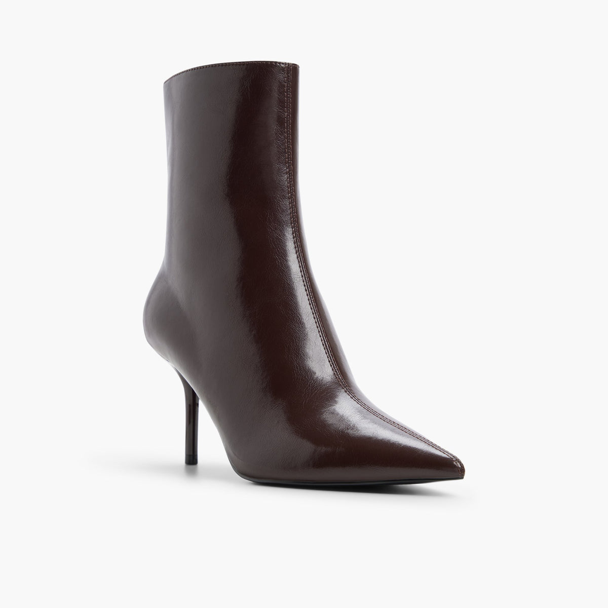 Three-quarter angle of Dark brown Xena Ankle Boots's front side