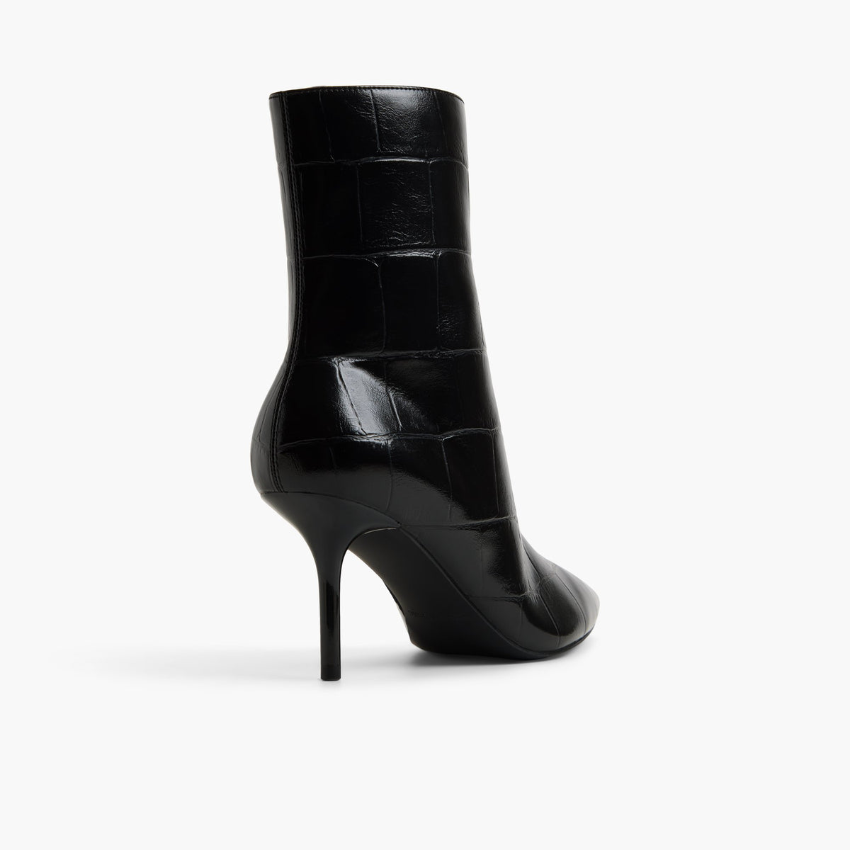 Three-quarter angle of Open black Xena Ankle Boots's back side