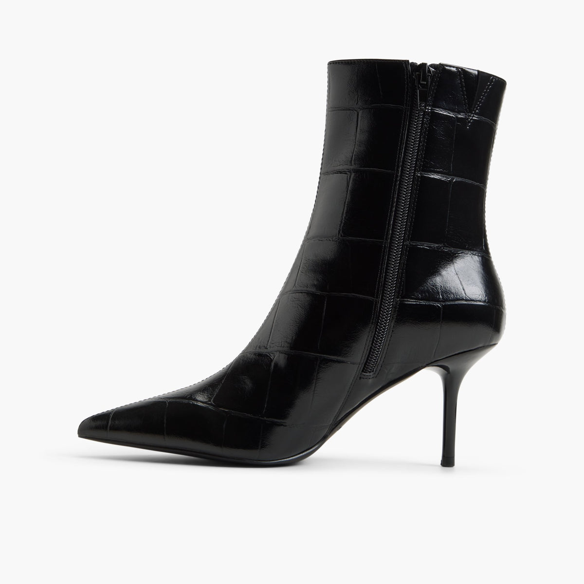Side view of Open black Xena Ankle Boots