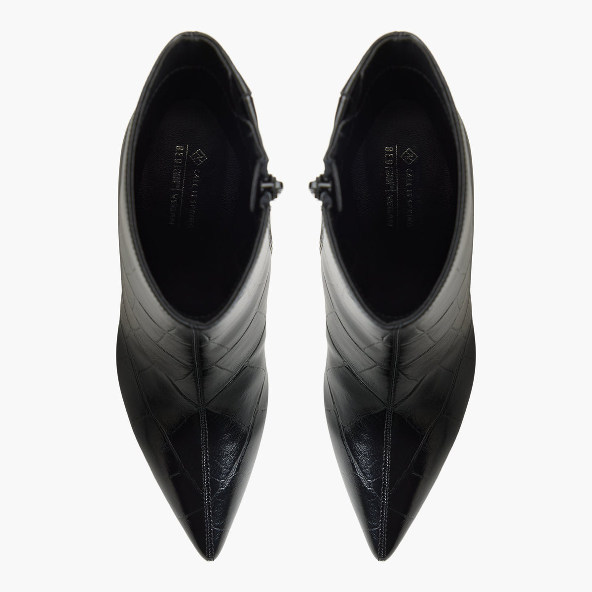 Top-down view of the Open black Xena Ankle Boots